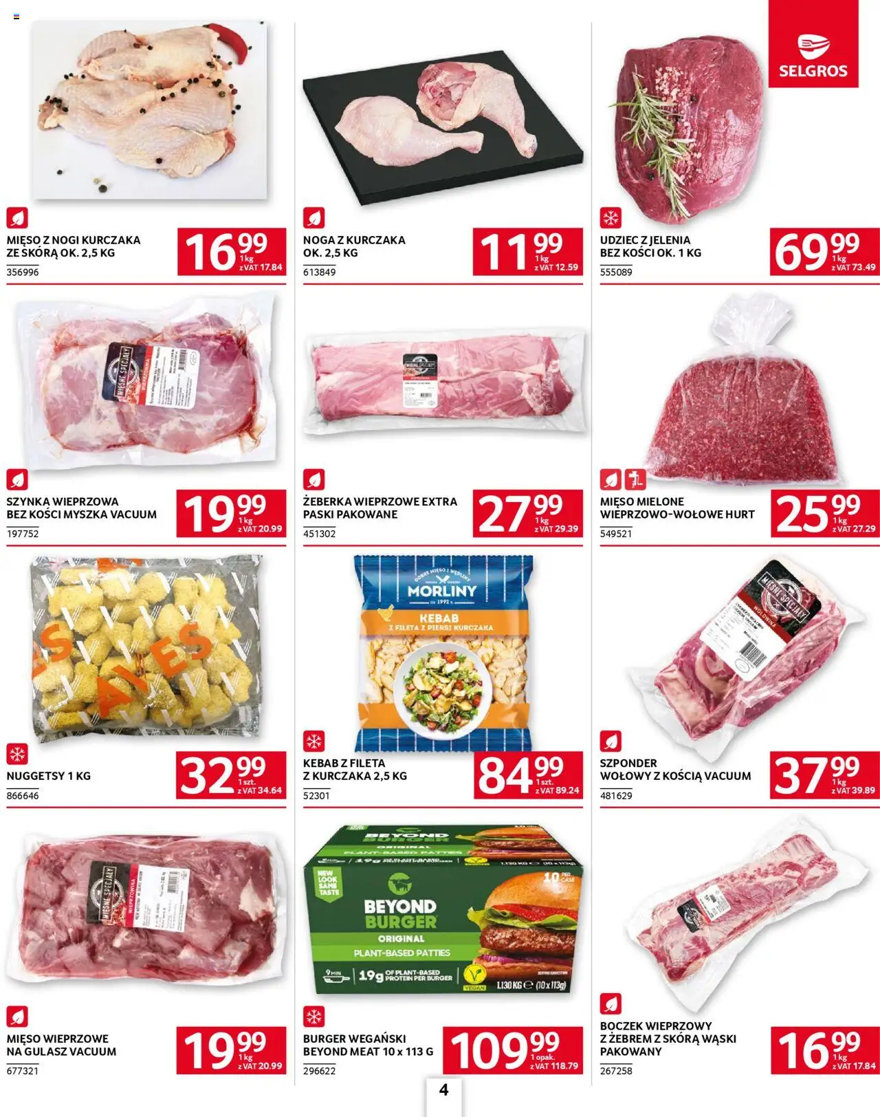 Selgros cash&carry Gazetka - Oferta dla gastronomii od 09.10.2025 | Strona: 4 | Produkty: Mięso, Boczek wieprzowy, Myszka, Boczek