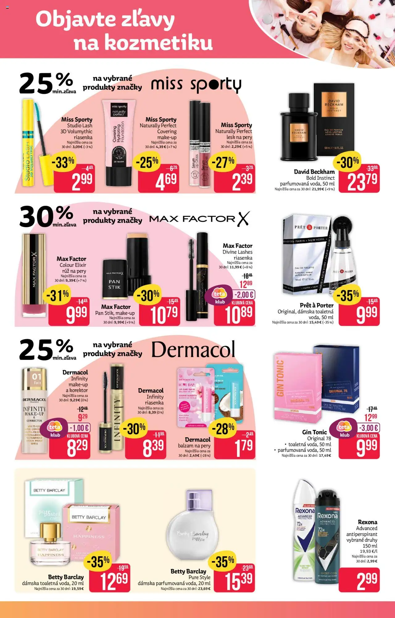 Nové Teta drogerie akcie – leták je platný od 16.09.2025 | Strana: 3 | Produkty: Riasenka, Rúž na pery, Antiperspirant, Gin