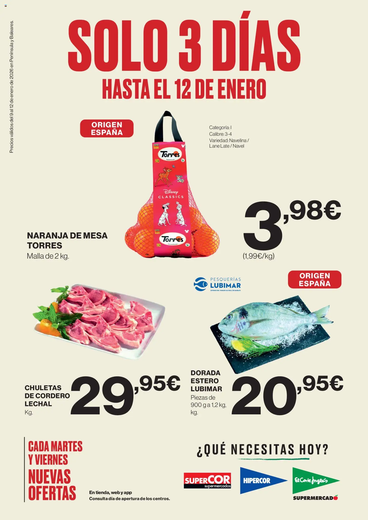 Supercor Península y Baleares │ válido desde el 09.01.2026 | Página: 1 | Productos: Mesa