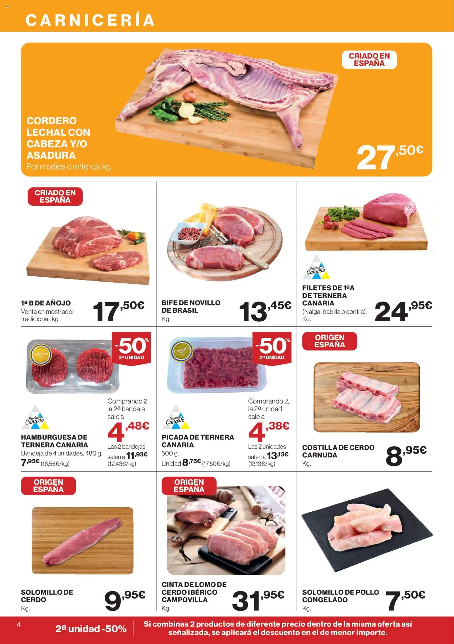 Supercor Canarias │ válido desde el 09.04.2026 | Página: 4 | Productos: Cerdo, Costilla de cerdo, Φίλτρο καφέ, Bandeja