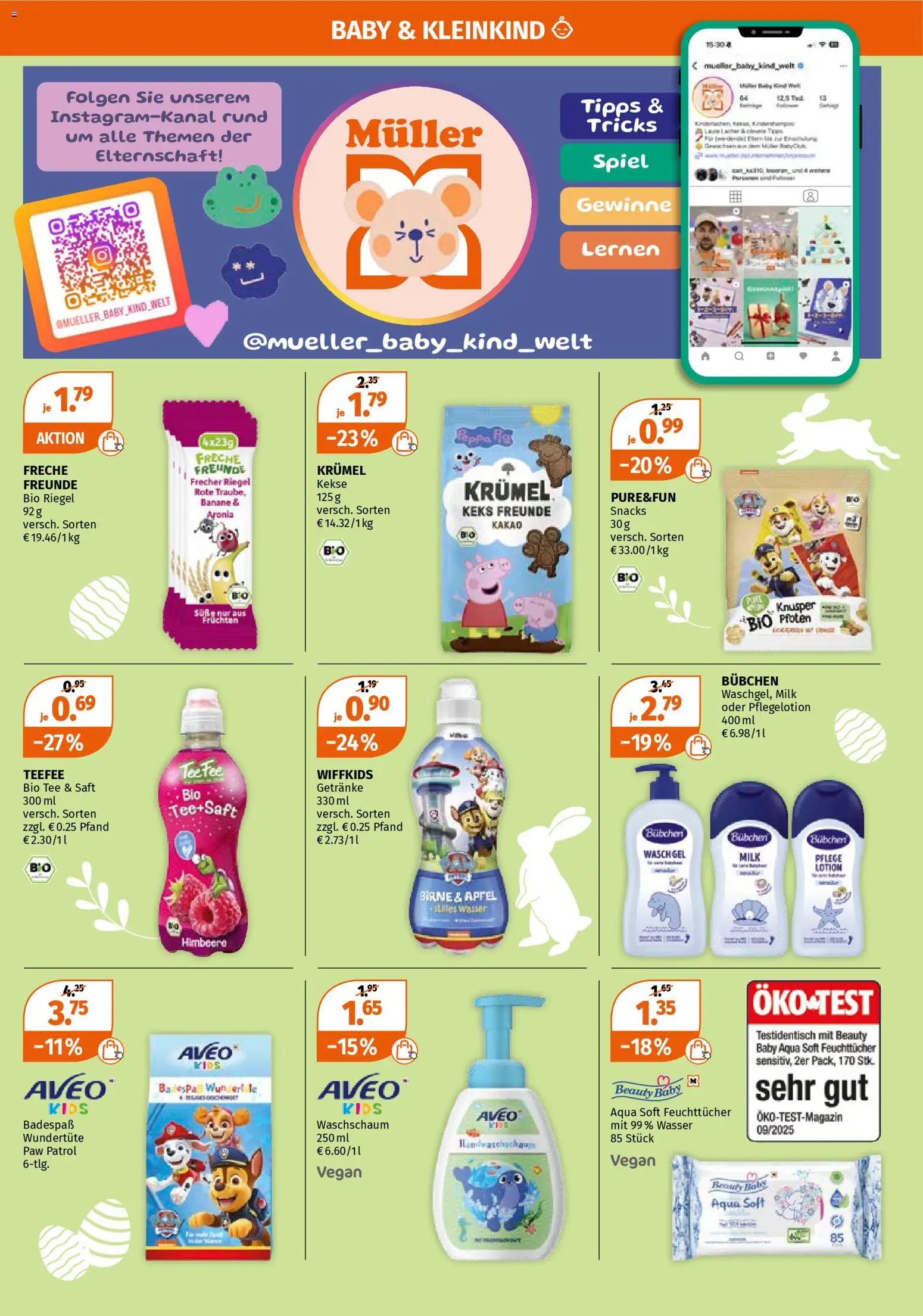 Müller Prospekt 	 – gültig ab 23.03.2026 | Seite: 22 | Produkte: Wasser, Birne, Himbeere, Tee