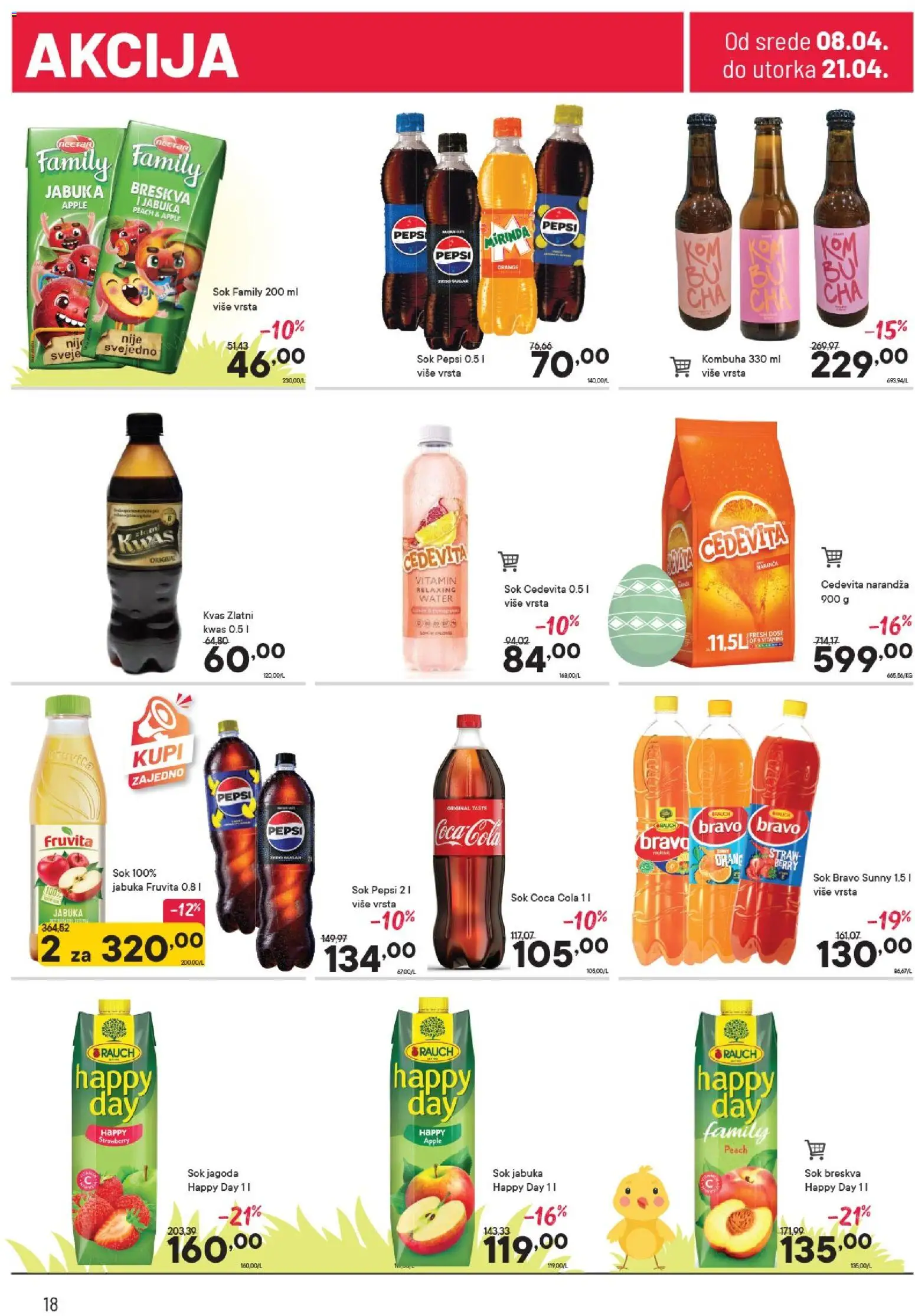 PerSu katalog - važi od 08.04.2026 | Strana: 18 | Proizvode: Cedevita, Sok, Breskva, Pepsi