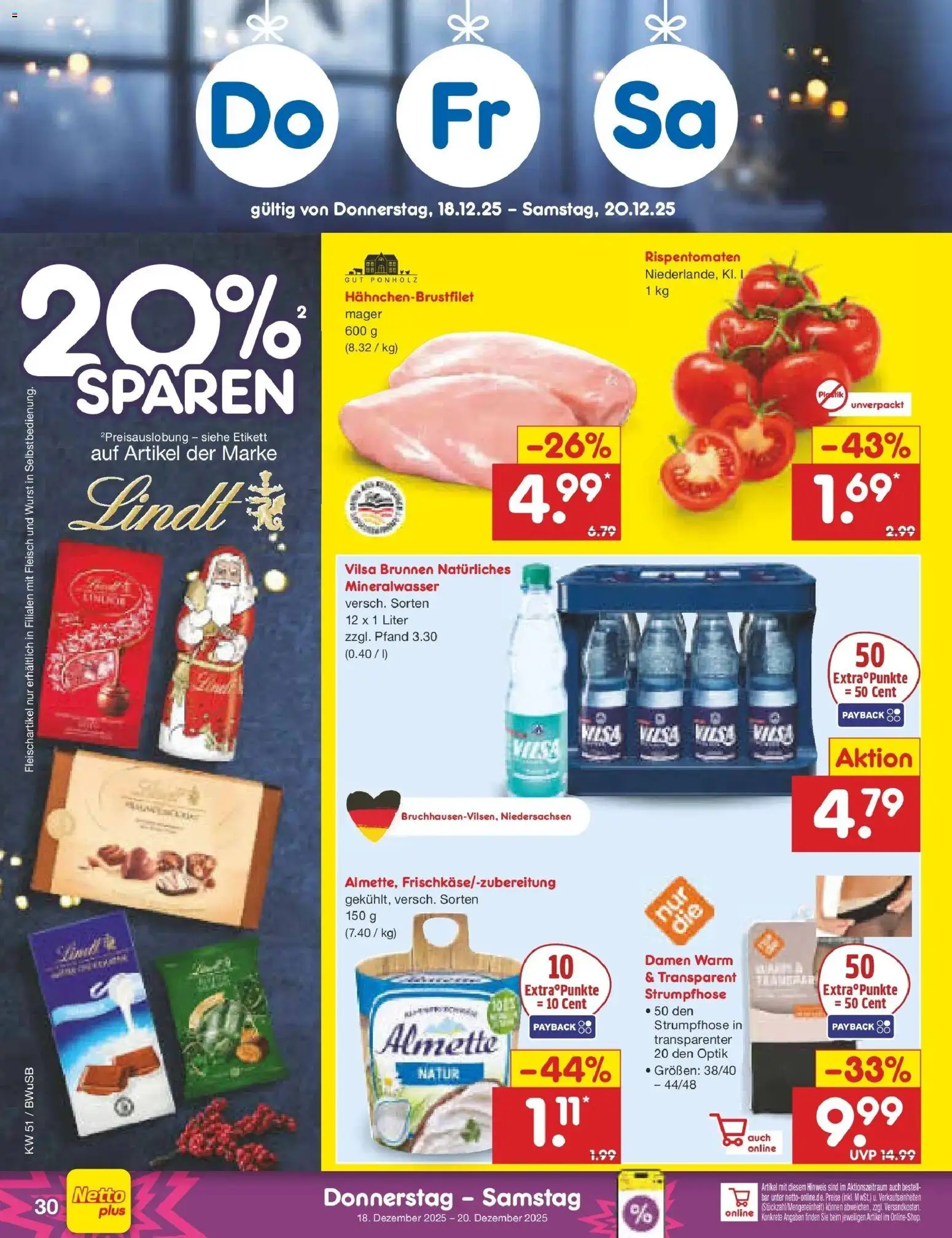 Netto Marken-Discount prospekt Stemwede-Dielingen	 – gültig ab 15.12.2025 | Seite: 38 | Produkte: Almette, Wurst, Lindt, Strumpfhose