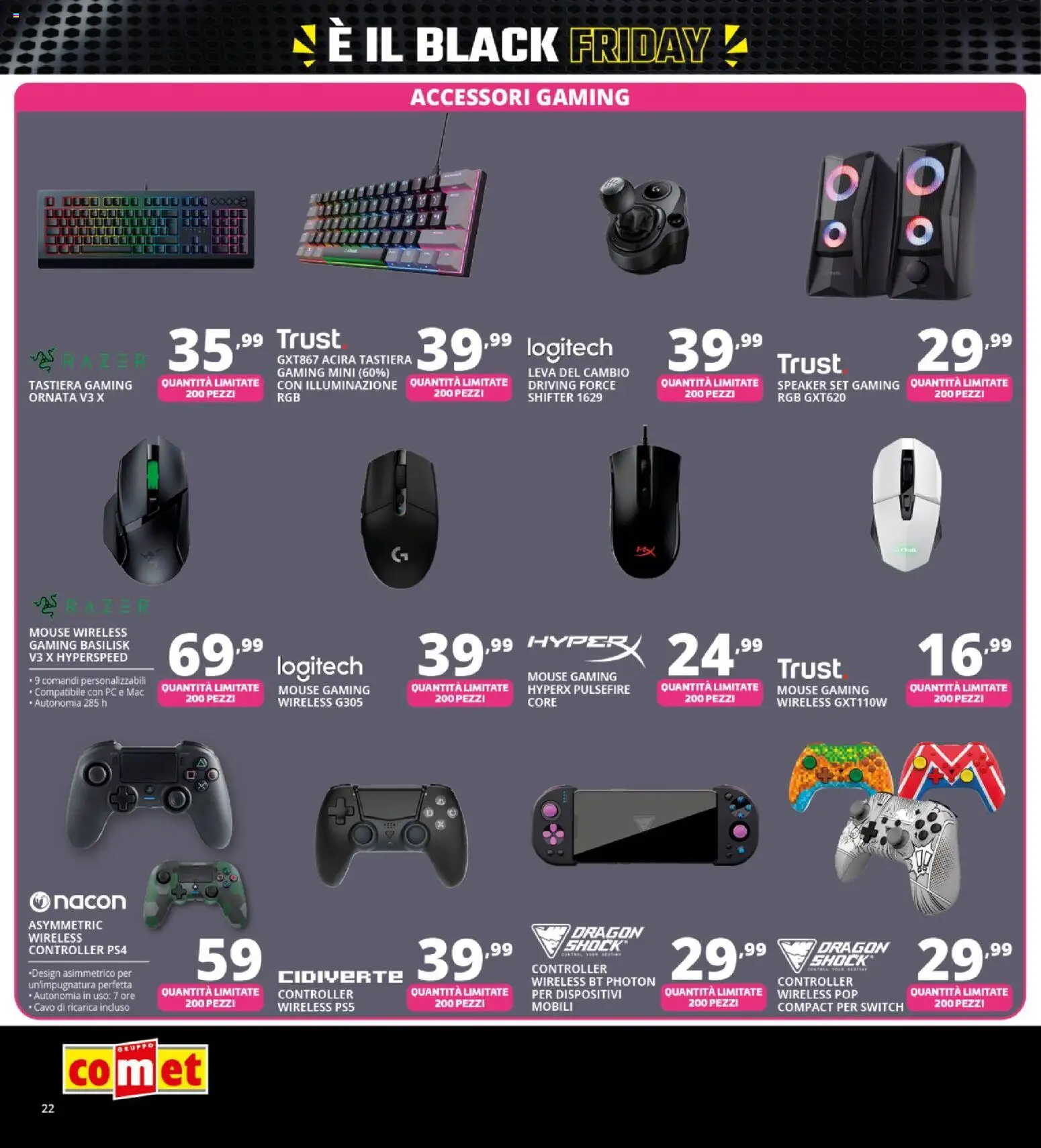 Volantino Comet del 13.11.2025 | Pagina: 22 | Prodotti: PC, Tastiera, Cavo, Speaker