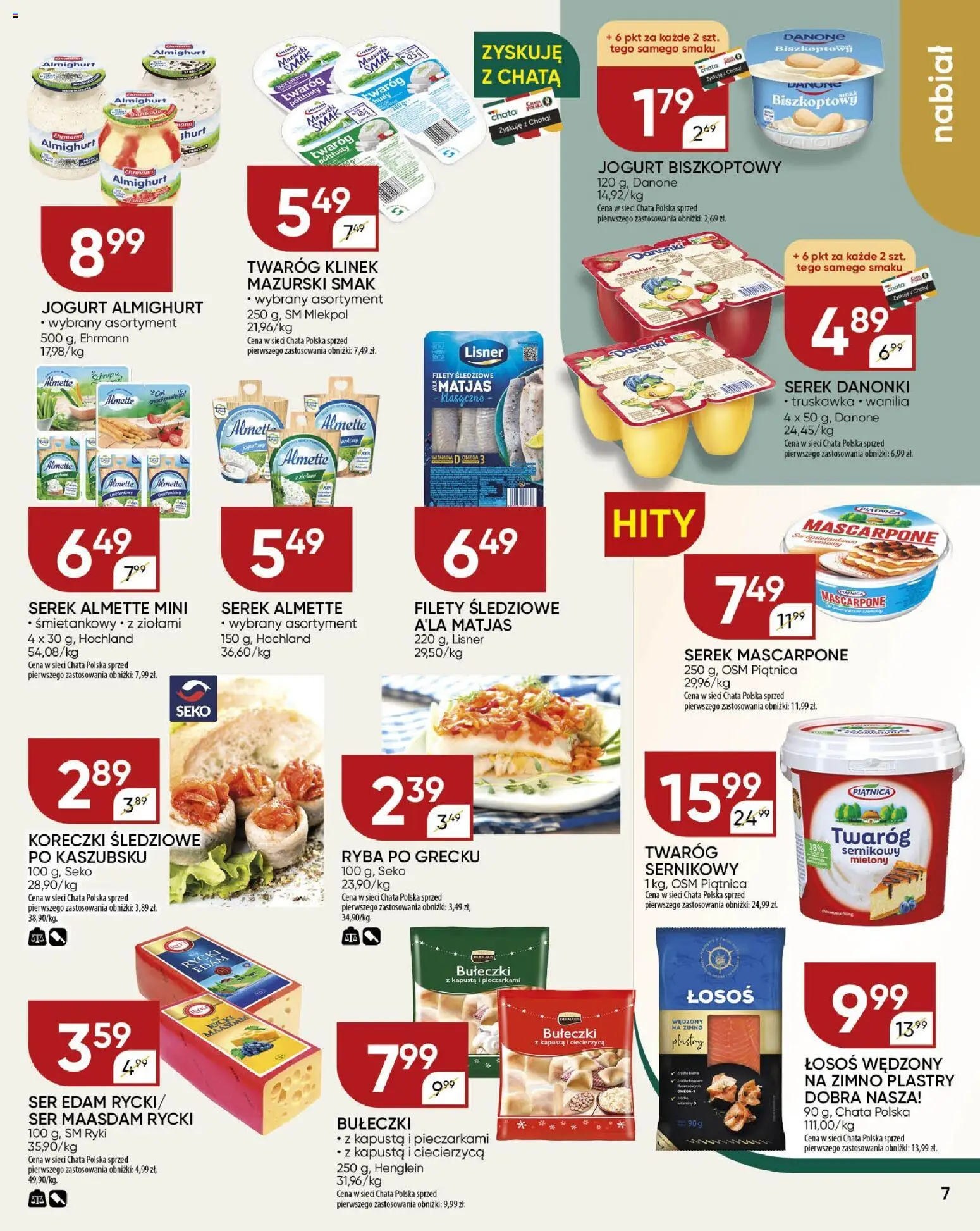 Chata Polska Gazetka od 18.12.2025 | Strona: 7 | Produkty: Kapusta, Twaróg półtłusty, Ciecierzyca, Twaróg