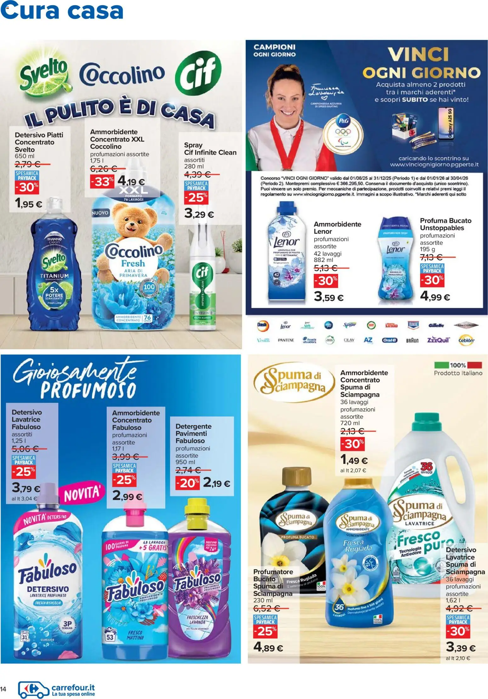 Volantino Carrefour del 27.11.2025 | Pagina: 14 | Prodotti: Detergente, Lima, Lavatrice, Profumo
