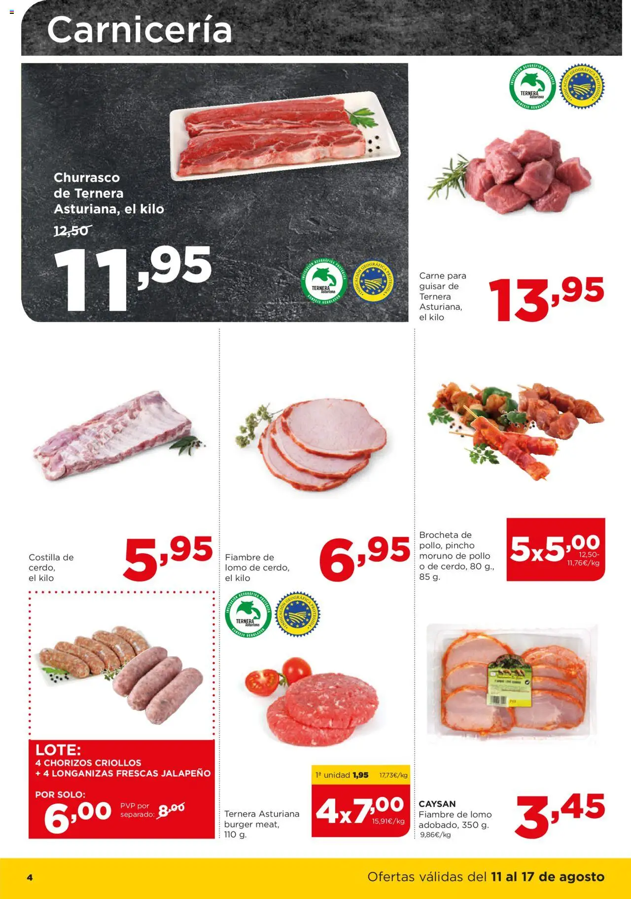 Alimerka folleto Asturias │ válido desde el 11.08.2025 | Página: 4 | Productos: Cerdo