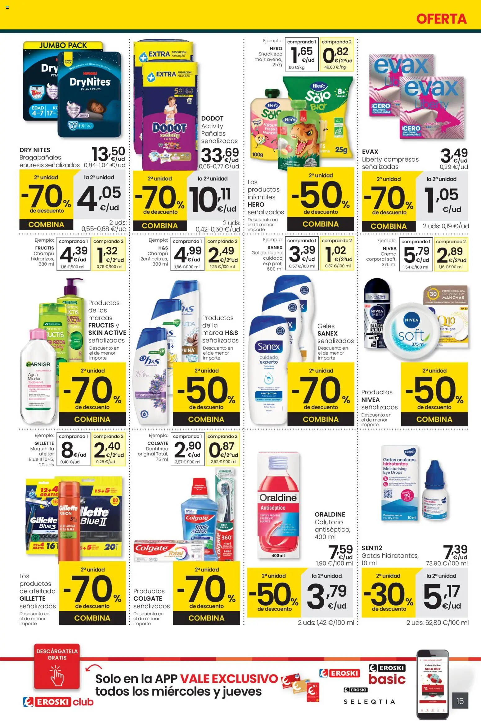 Eroski - City │ válido desde el 05.01.2026 | Página: 15 | Productos: Champú, Gel de ducha, Γλυφιτζούρι, Ducha