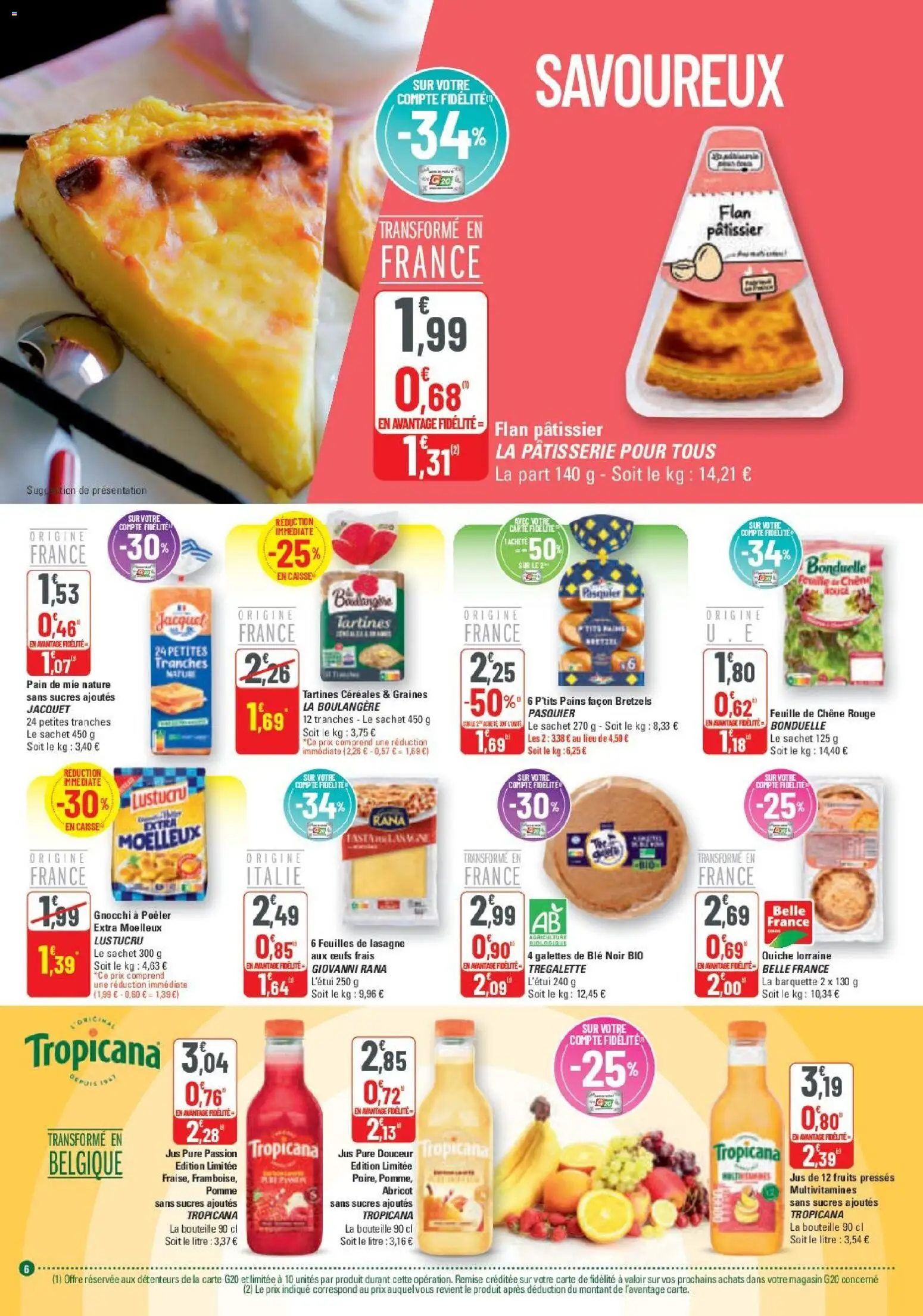 {H1} | Page: 6 | Produits: Abricot, Lit, Jus, Bretzels