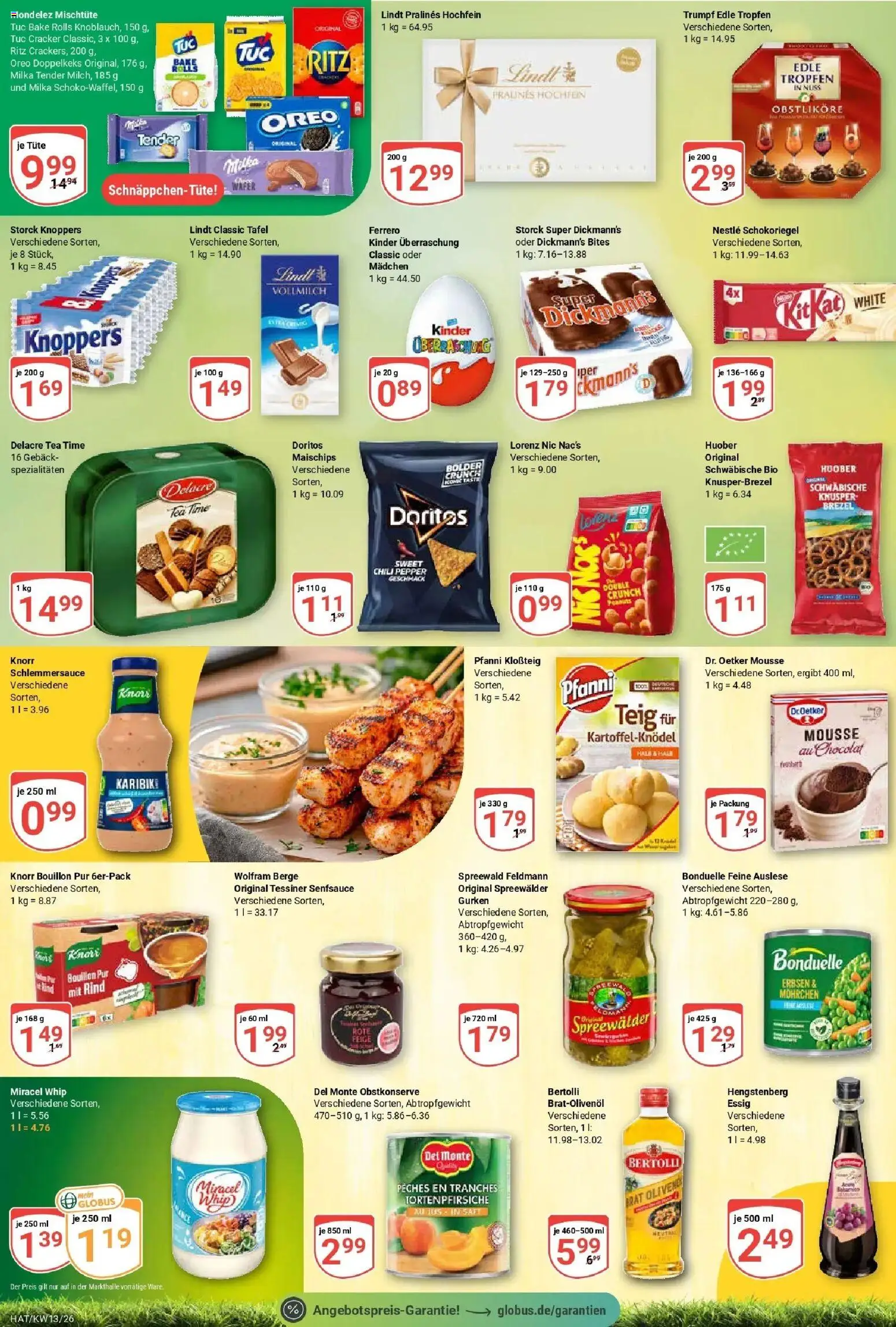 Globus prospekt Hattersheim	 – gültig ab 23.03.2026 | Seite: 14 | Produkte: Essig, Milka, Knoppers, Erbsen