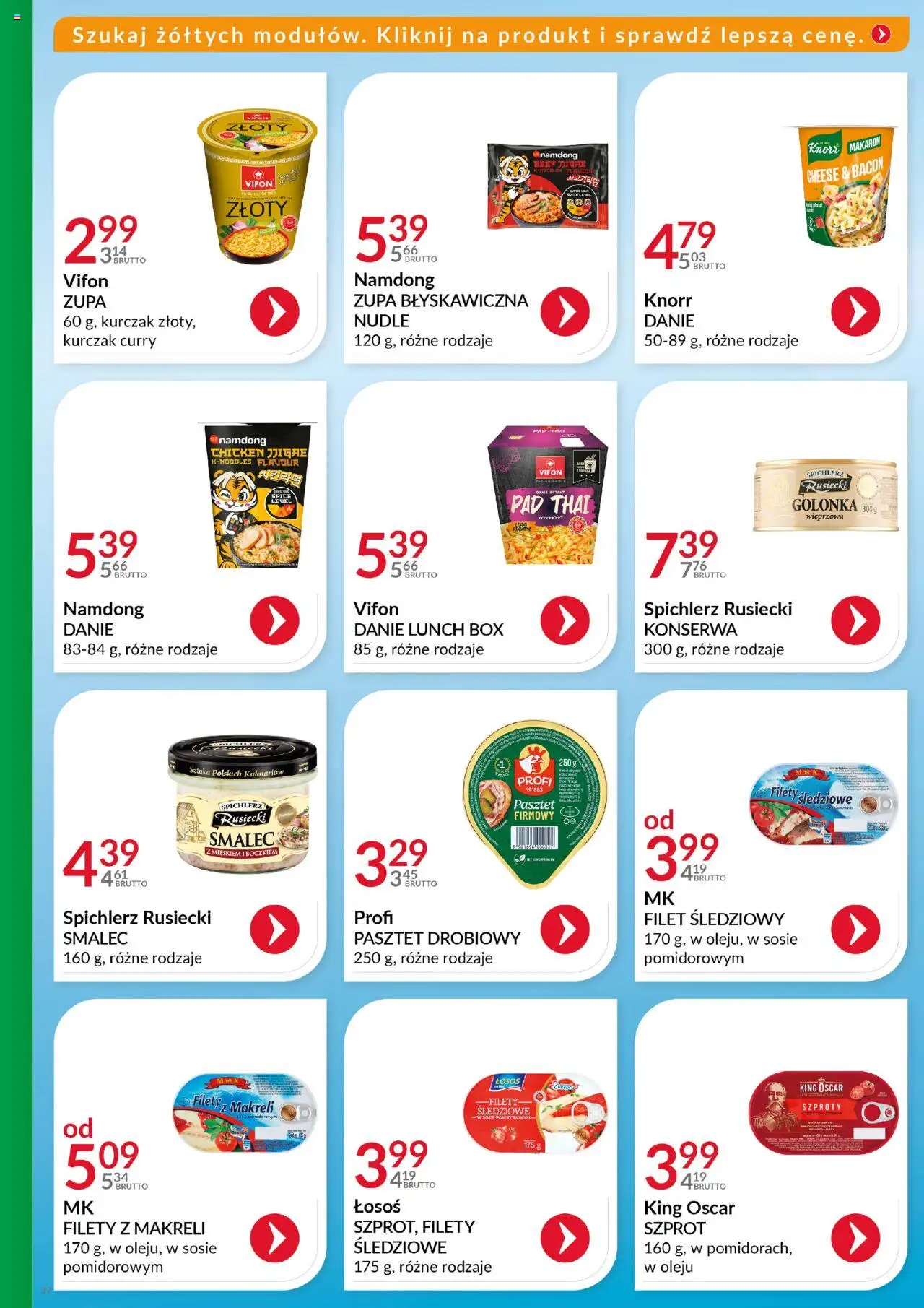 Eurocash Gazetka - Katalog Artykułów Spożywczych od 19.10.2025 | Strona: 37 | Produkty: Vifon, Łosoś, Zupa, Makaron
