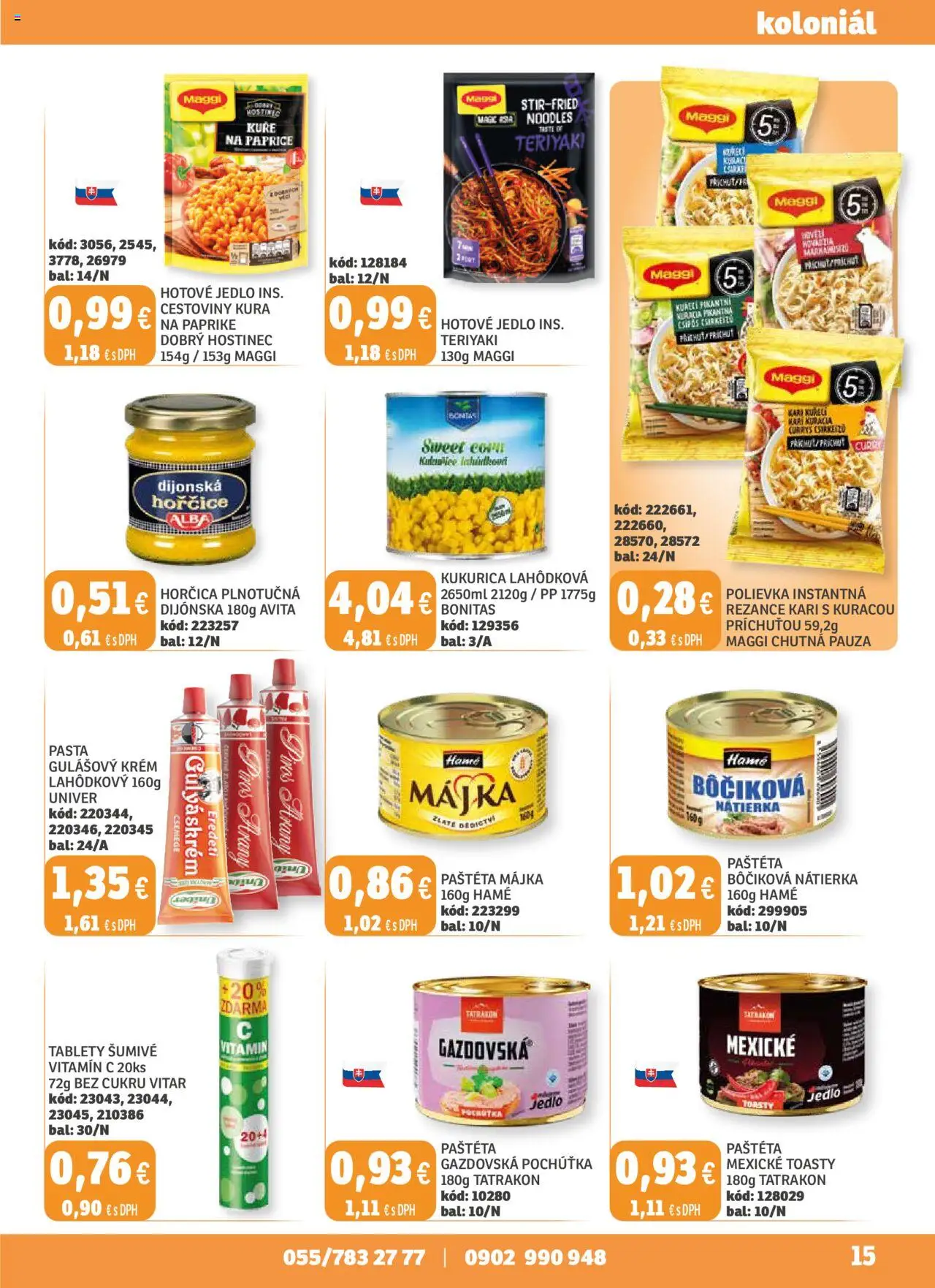 Nové Labaš akcie – leták je platný od 05.09.2025 | Strana: 15 | Produkty: Cestoviny, Rezance, Krém, Kukurica