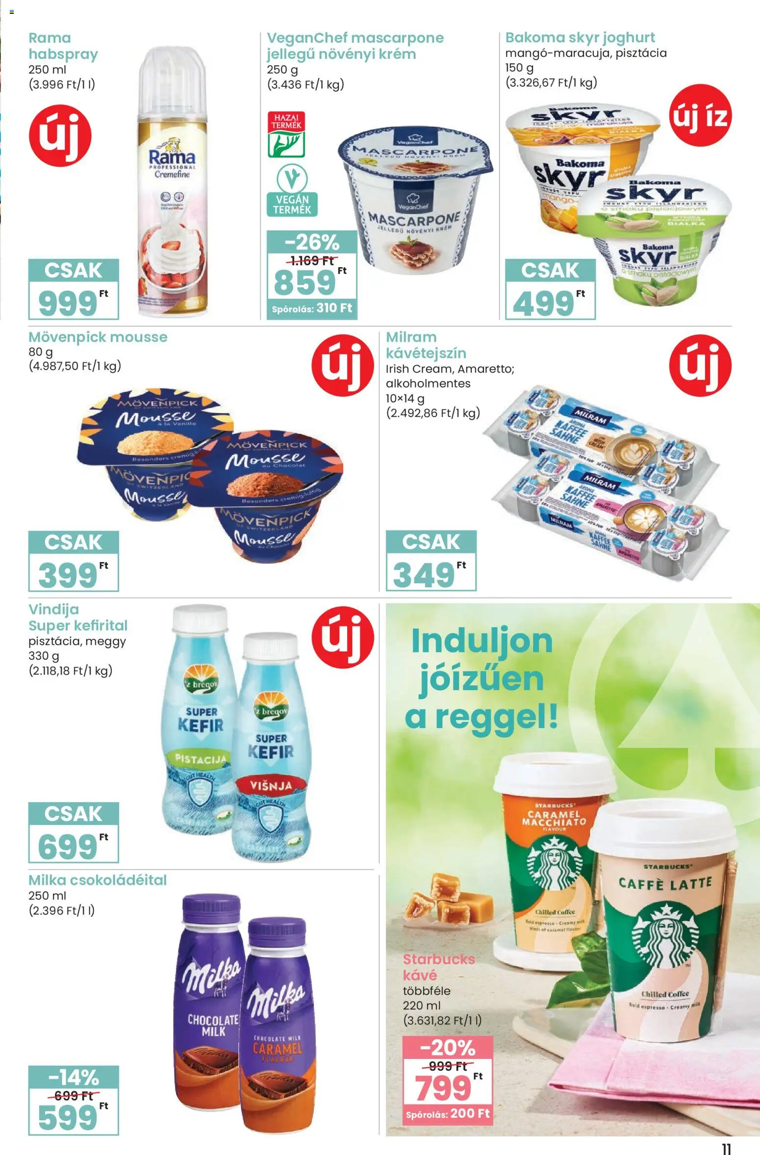 Interspar akciós ujság - amely érvényes a következő dátumtól: 09.03.2026 | Oldal: 11 | Termékek: Kávétejszín, Meggy, Mascarpone, Vegán