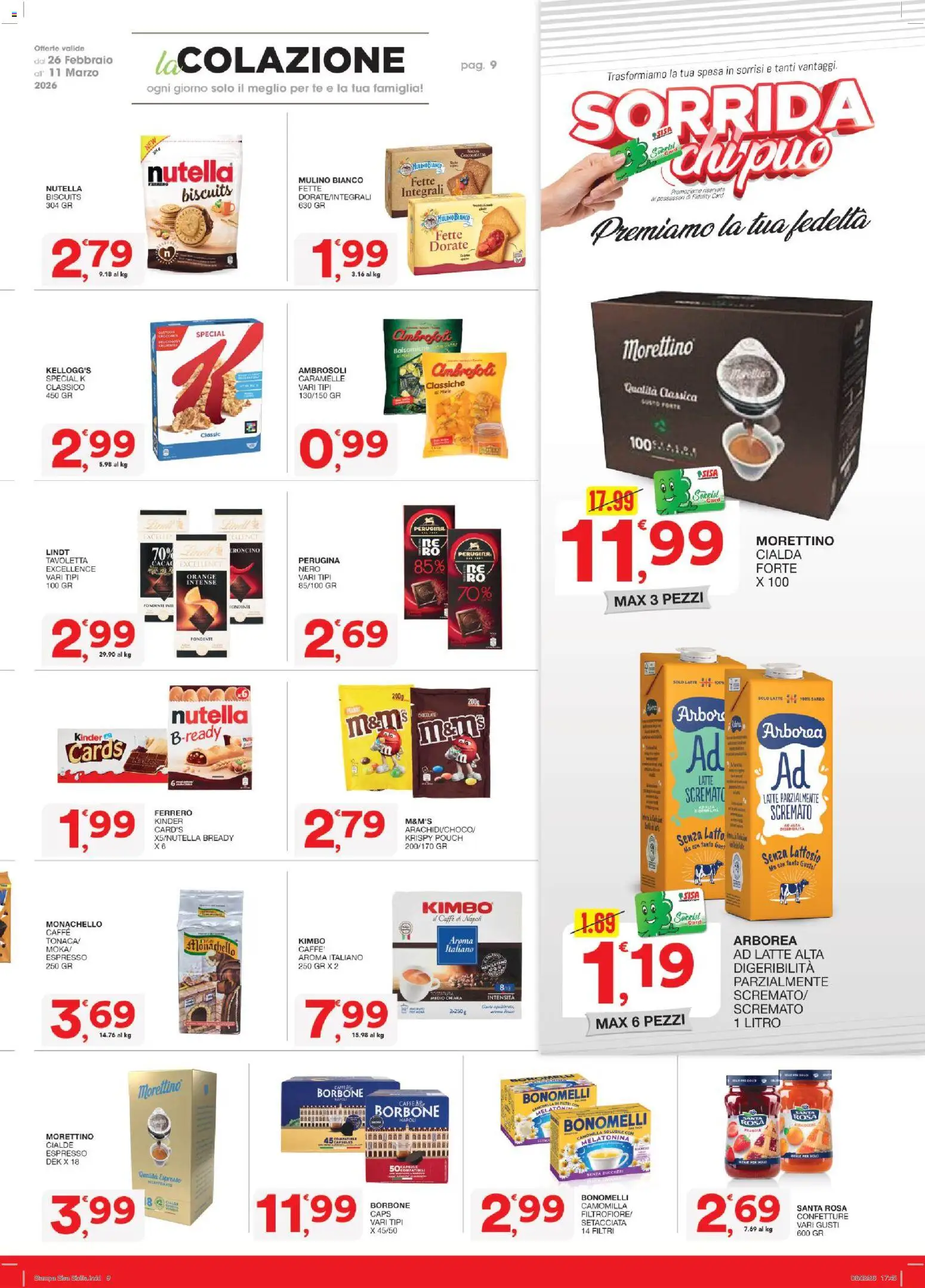 Volantino SISA del 26.02.2026 | Pagina: 9 | Prodotti: Tè, Caramelle, Latte, Cacao