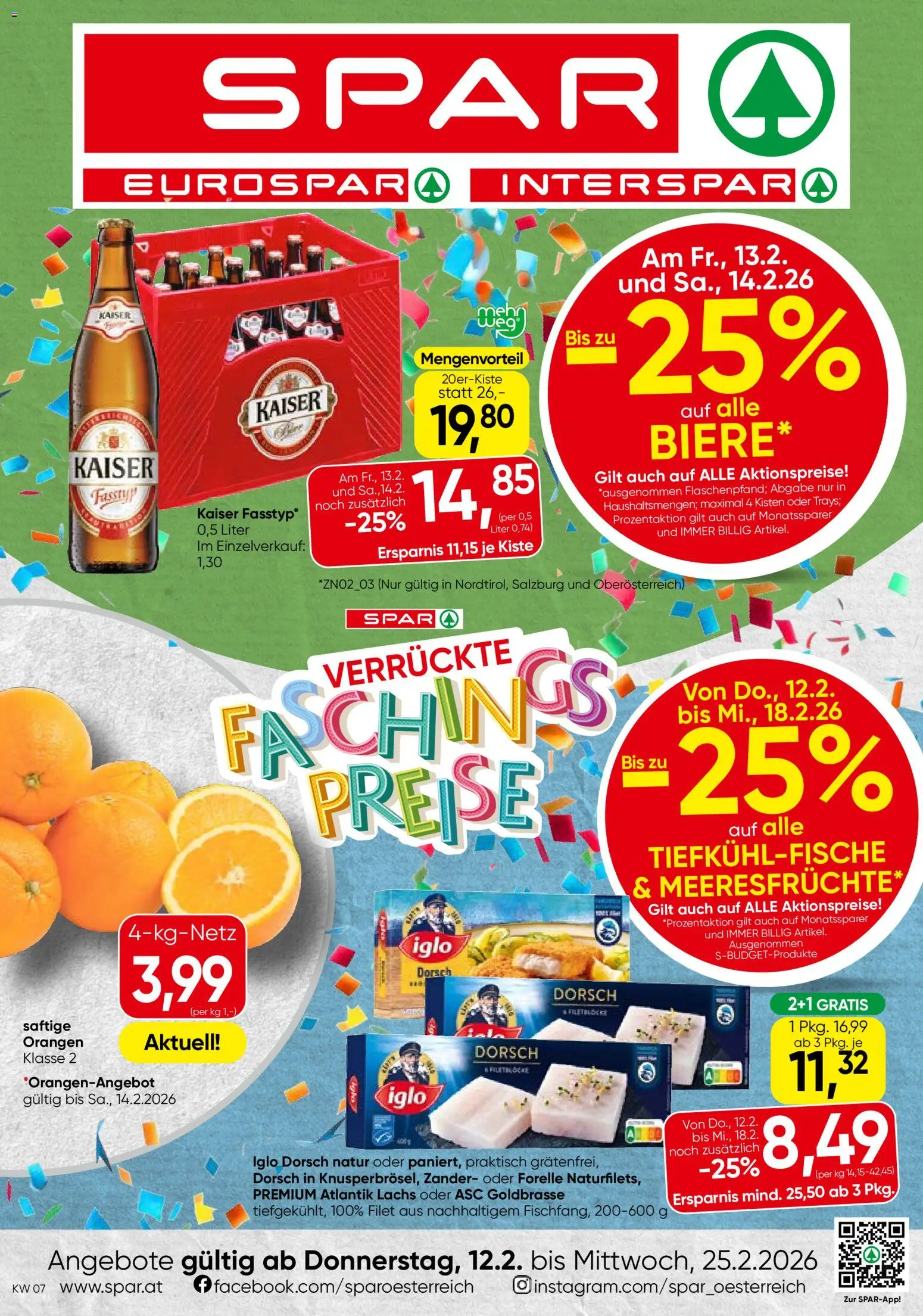 Spar Flugblatt - Oberösterreich gültig ab 12.02.2026 | Seite: 1 | Produkte: Orangen