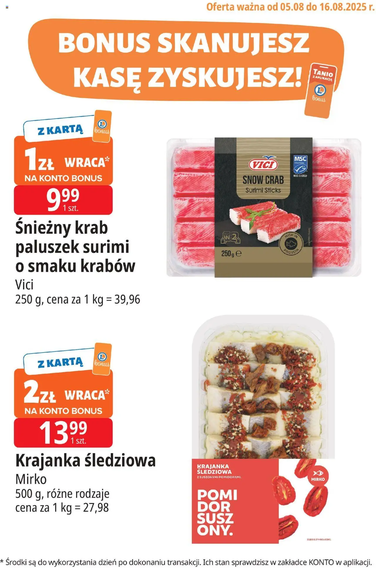 E.Leclerc Gazetka - Kłodzko kupony dodatkowe od 05.08.2025 | Strona: 2 | Produkty: Karta, Surimi