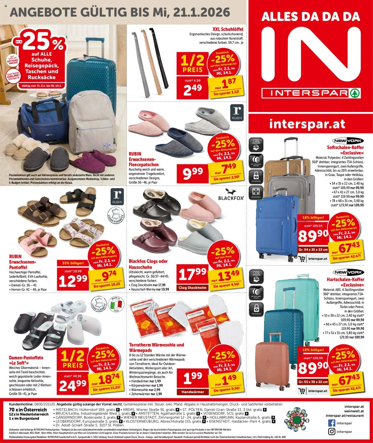 Interspar Flugblatt - Niederösterreich gültig ab 02.01.2026 | Seite: 24 | Produkte: Hausschuhe