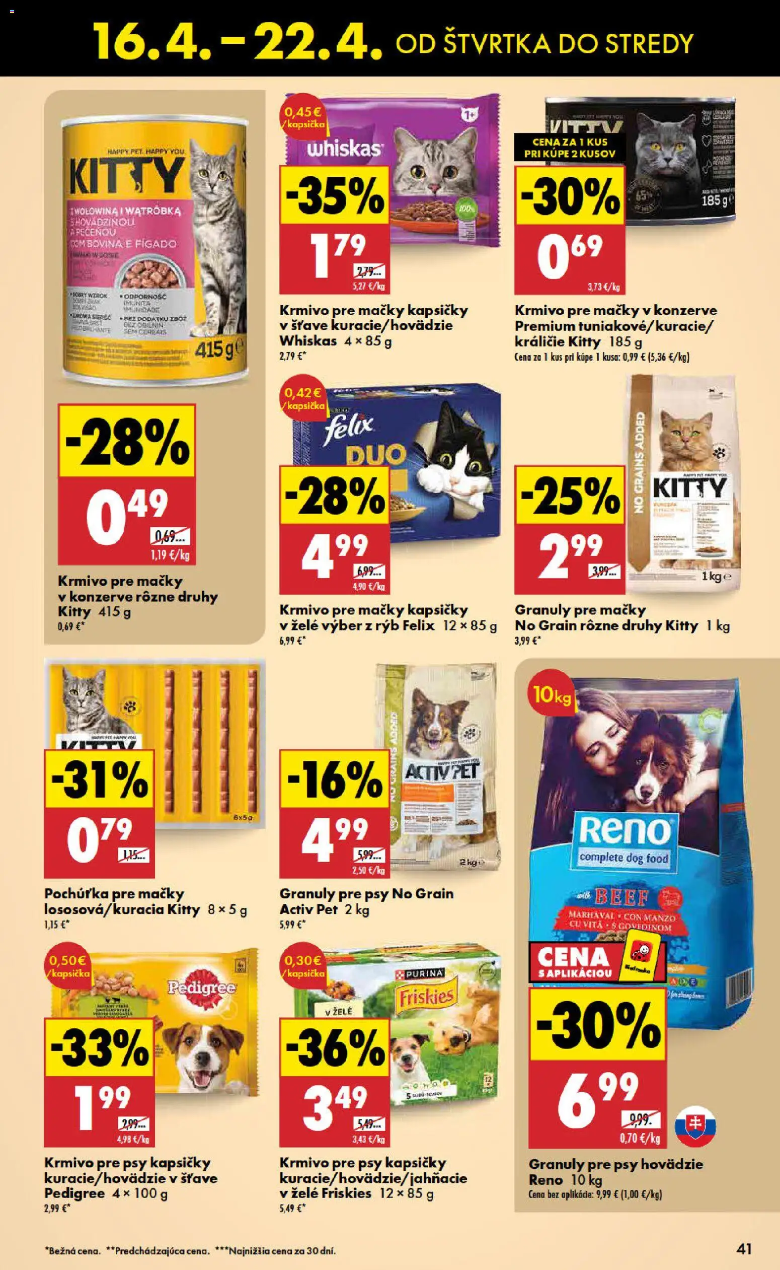 Nové Biedronka akcie – leták je platný od 16.04.2026 | Strana: 41 | Produkty: Felix, Friskies, Whiskas