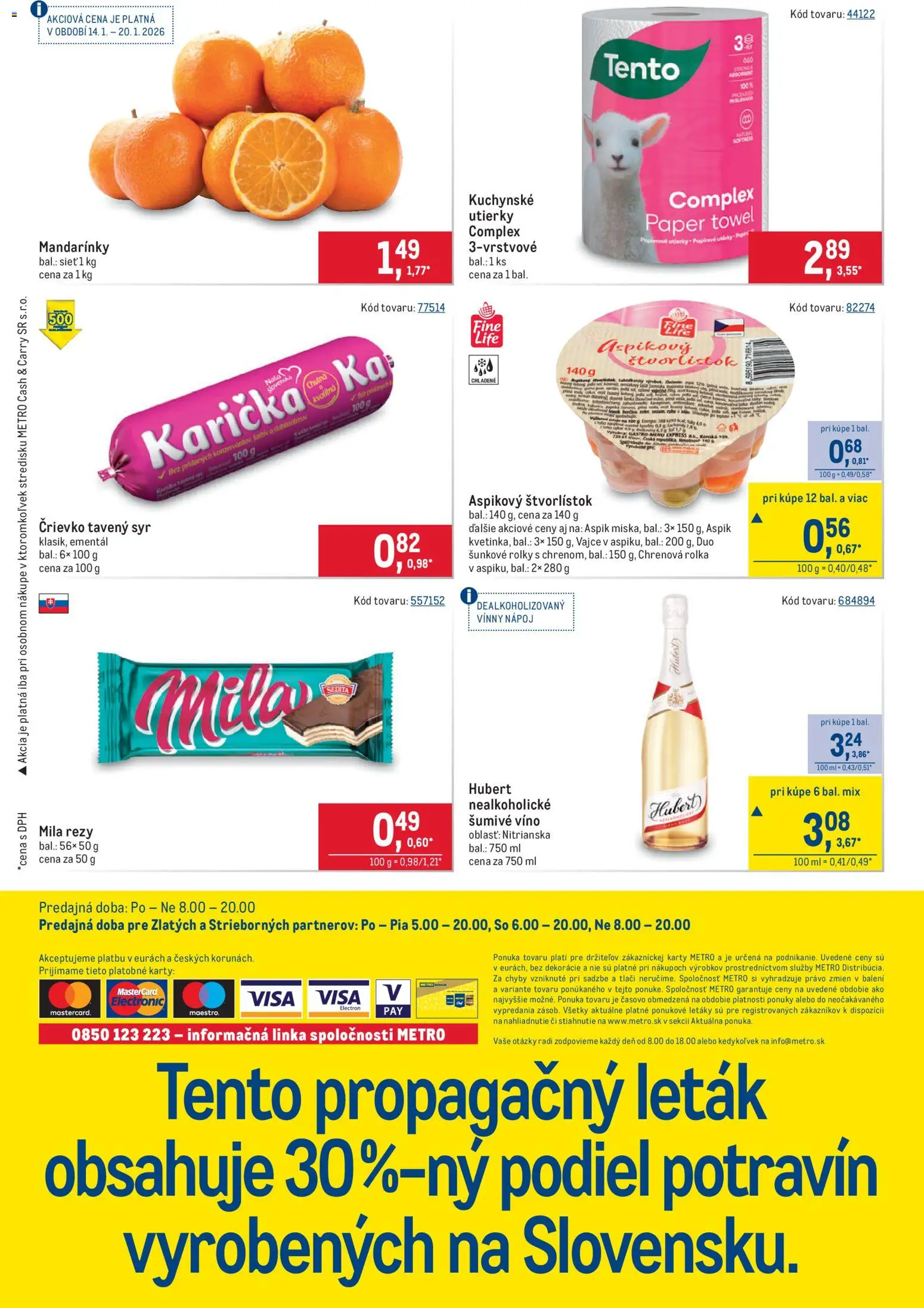Nové Metro akcie – leták je platný od 14.01.2026 | Strana: 40 | Produkty: Syr, Víno, Mila, Šumivé víno