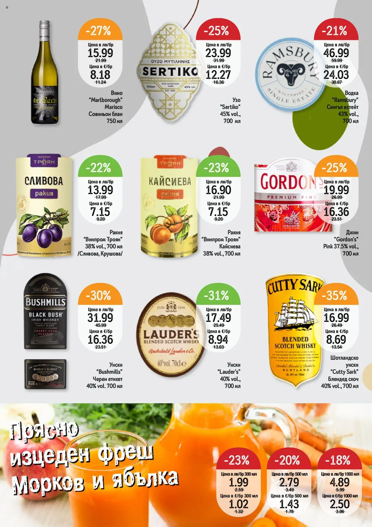  | Страница: 7 | Продукти: Морков, Водка, Уиски, Вино
