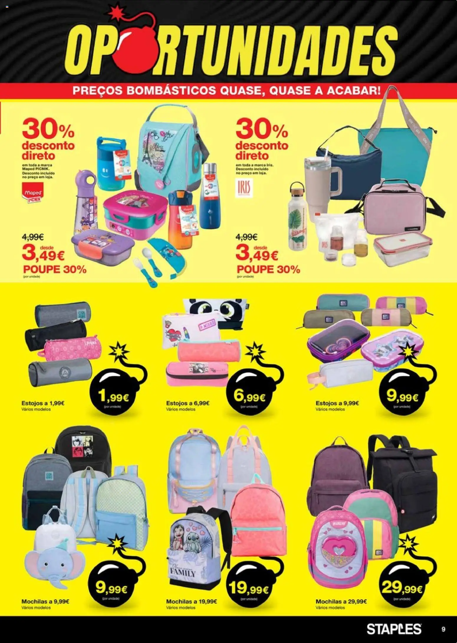 Staples folheto │ válido de 19.02.2026 | Página: 9 | Produtos: Mochilas