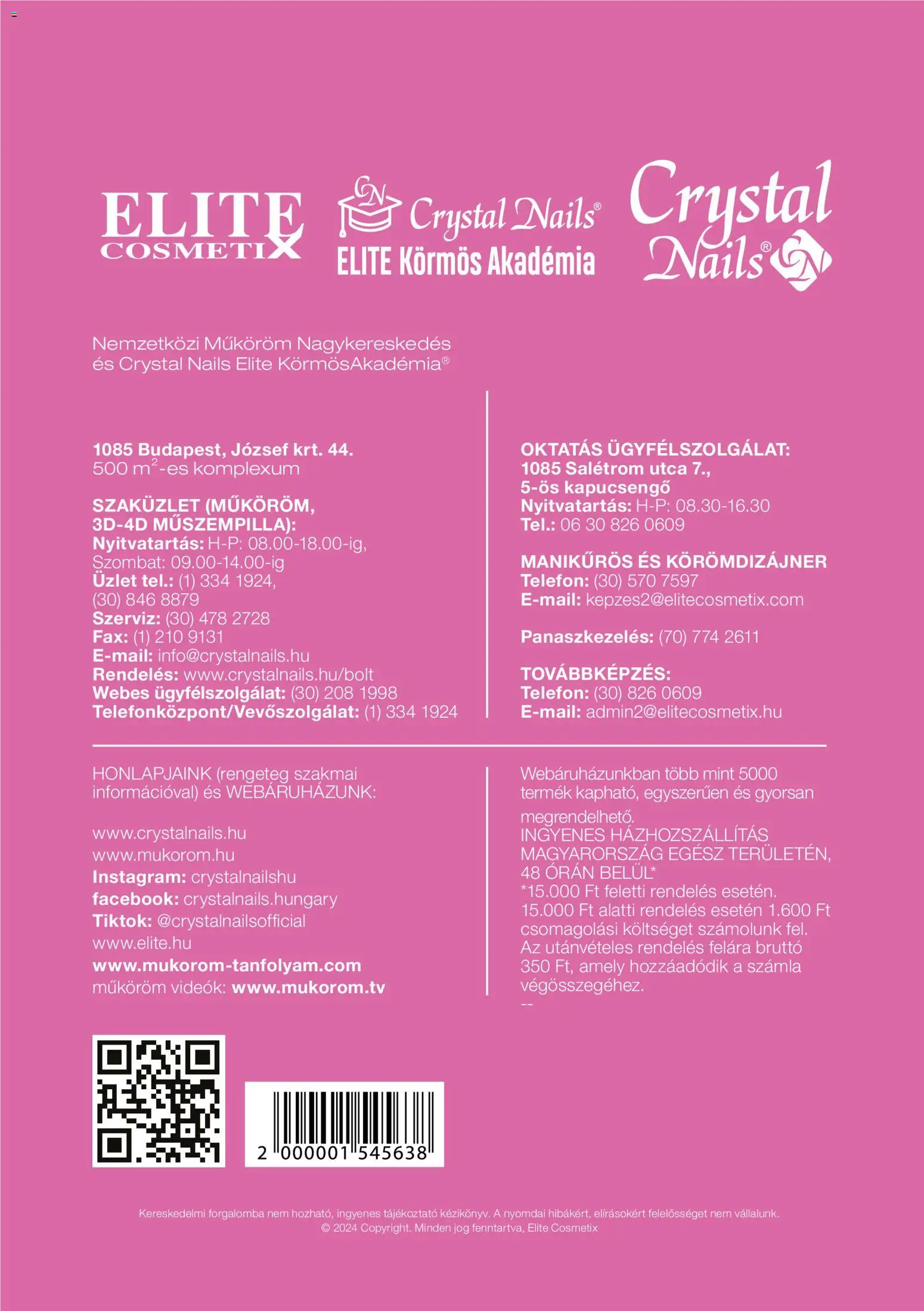 Crystal Nails akciós ujság - amely érvényes a következő dátumtól: 01.12.2025 | Oldal: 64 | Termékek: Telefon, Műszempilla, Kapucsengő