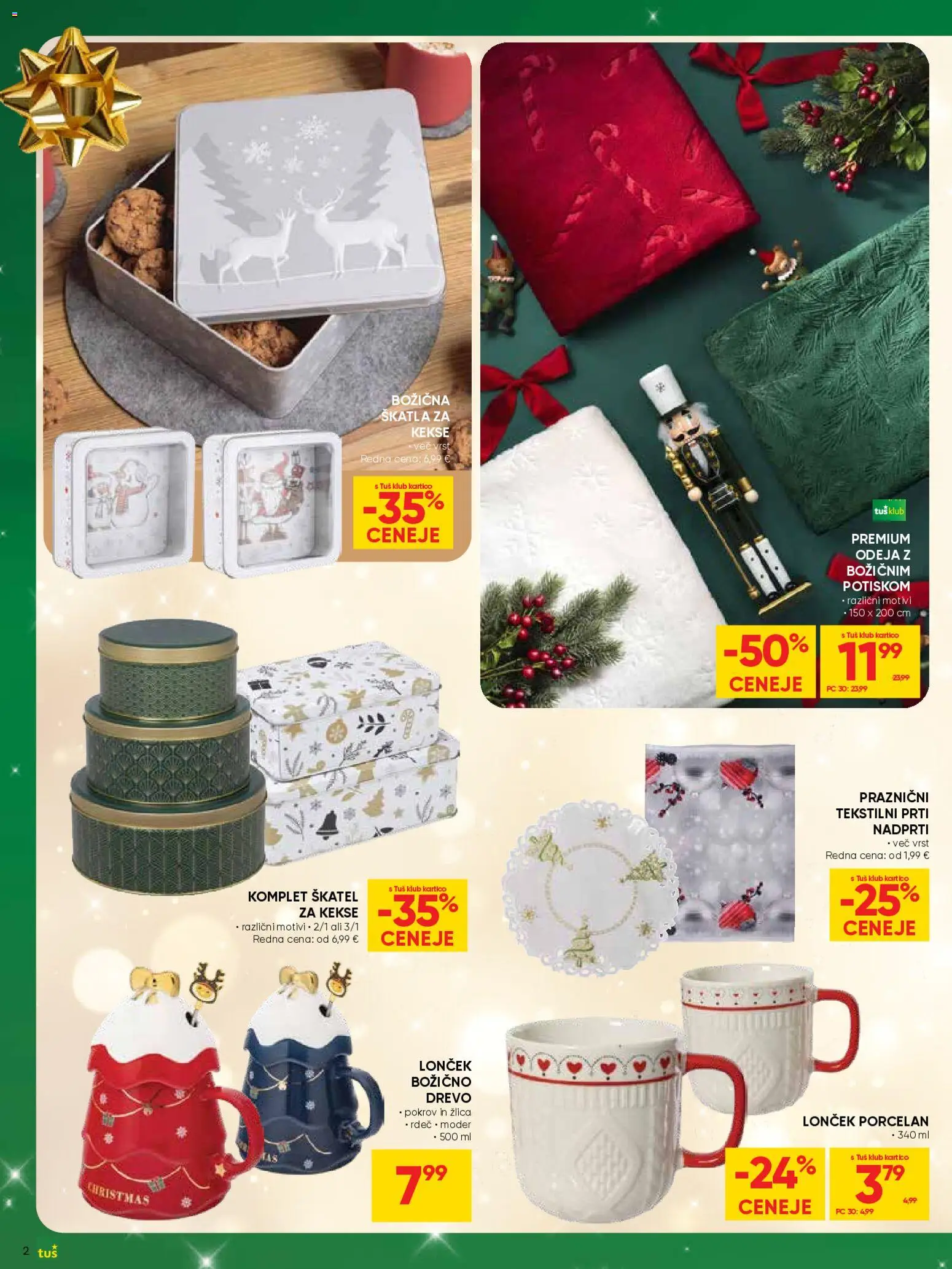 Novi Tuš katalog ponudbe – veljaven od 19.11.2025 | Stran: 2 | Izdelki: Žlica, Odeja, Skatla