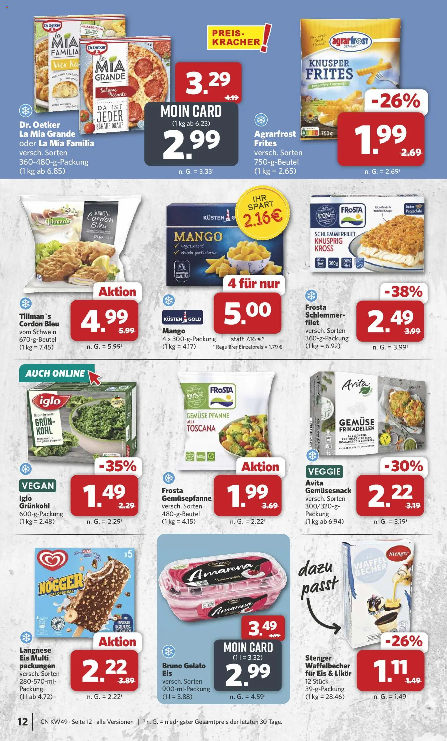 Combi Prospekt 	 – gültig ab 01.12.2025 | Seite: 12 | Produkte: Langnese, Likör, Iglo, Gemüse