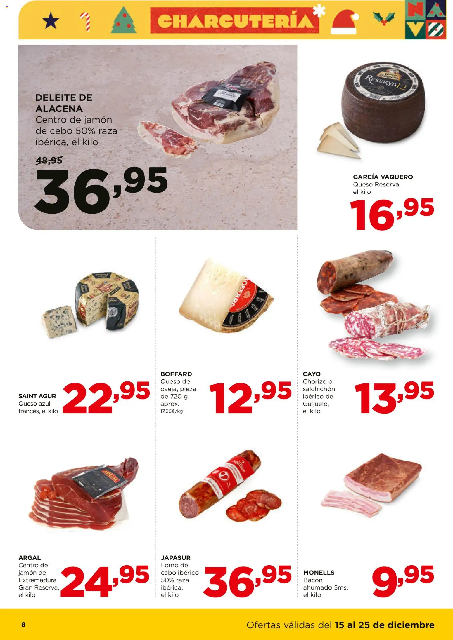Alimerka folleto │ válido desde el 15.12.2025 | Página: 8 | Productos: Queso, Jamón