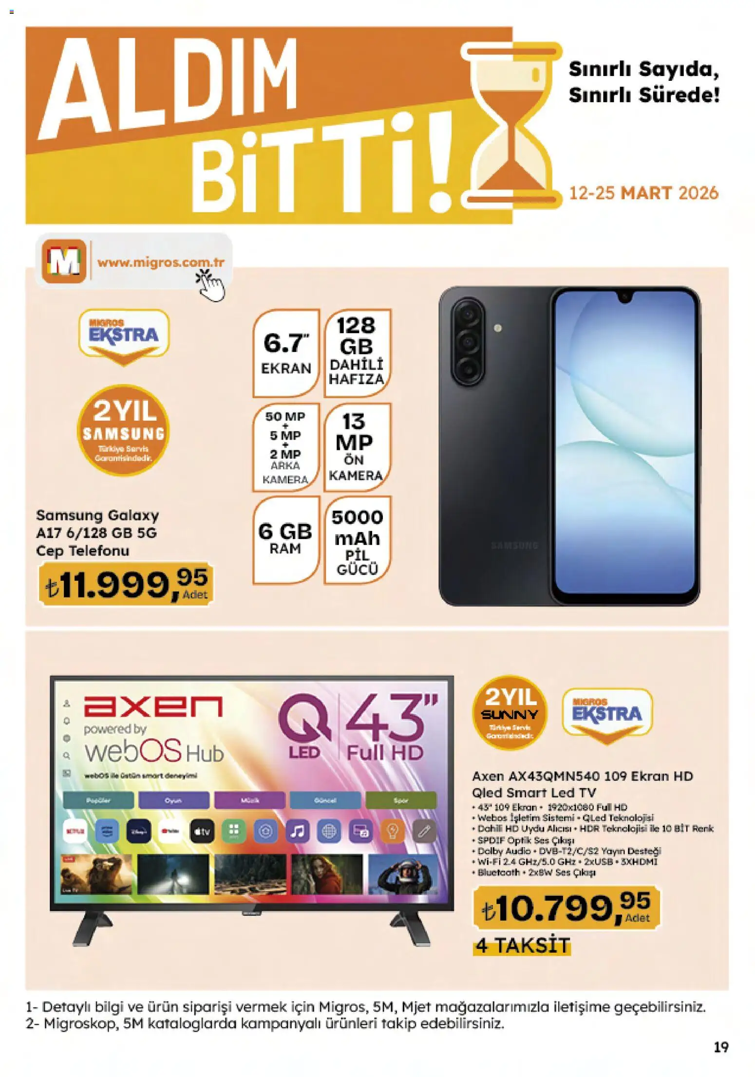 Migros Katalog - Migroskop - 12.03.2026 tarihinden itibaren geçerlidir | Sayfa: 134 | Ürünler: TV, Ses, Kamera, Uydu