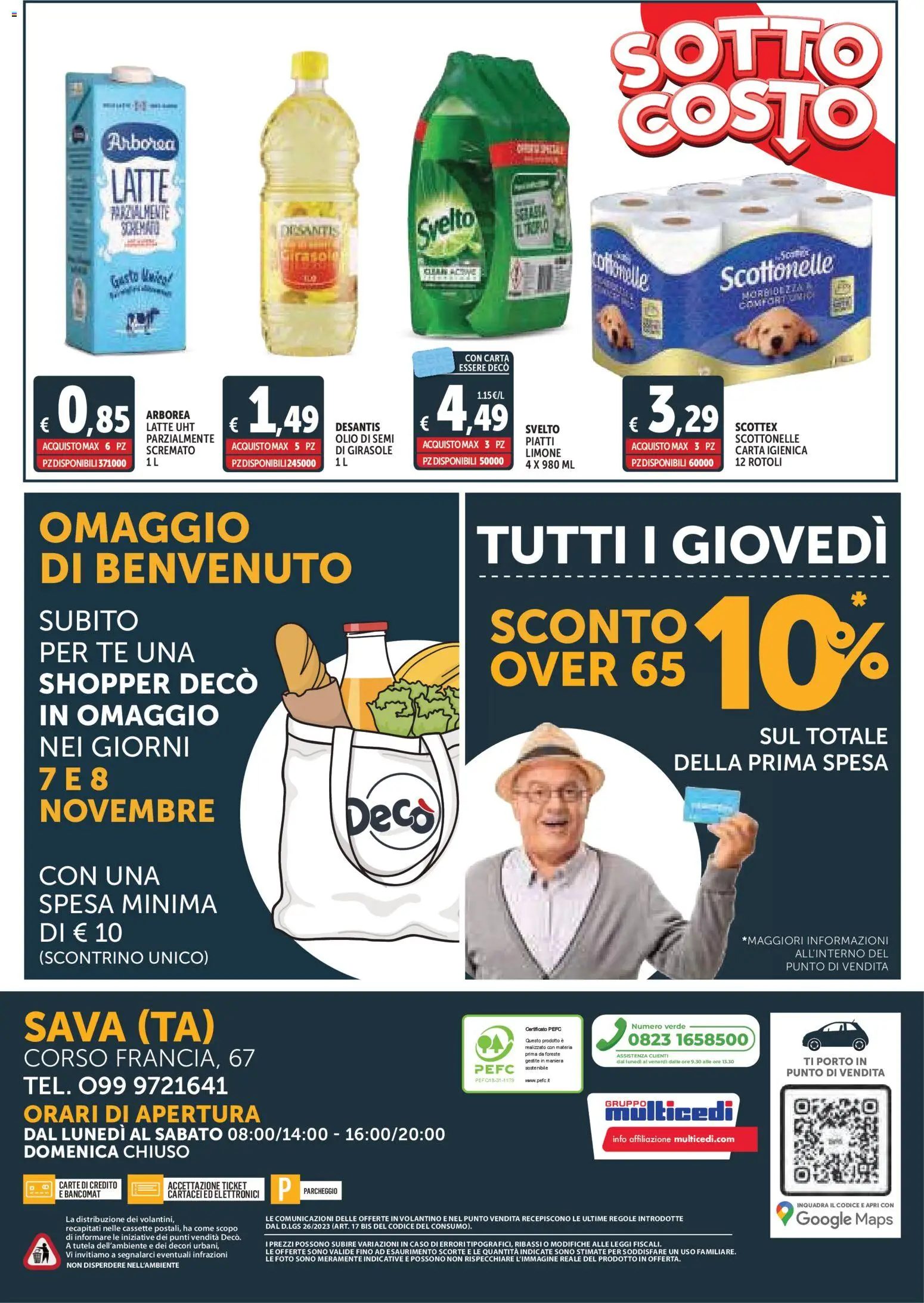 Volantino Decò del 07.11.2025 | Pagina: 20 | Prodotti: Carta igienica, Latte, Olio, Olio di semi di girasole
