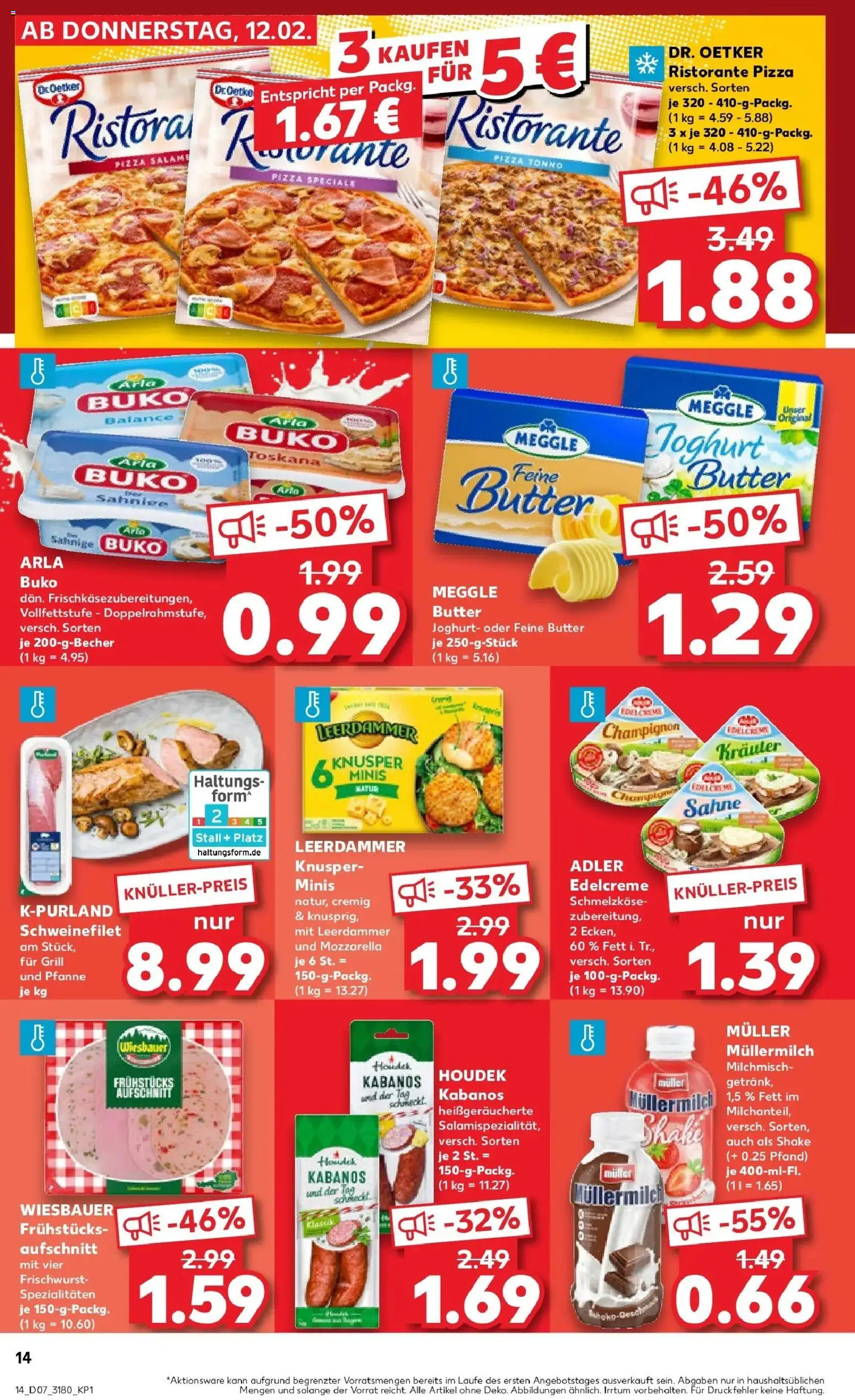 Kaufland prospekt Ahrensfelde	 – gültig ab 16.02.2026 | Seite: 14 | Produkte: Ristorante, Joghurt, Schweinefilet, Müllermilch