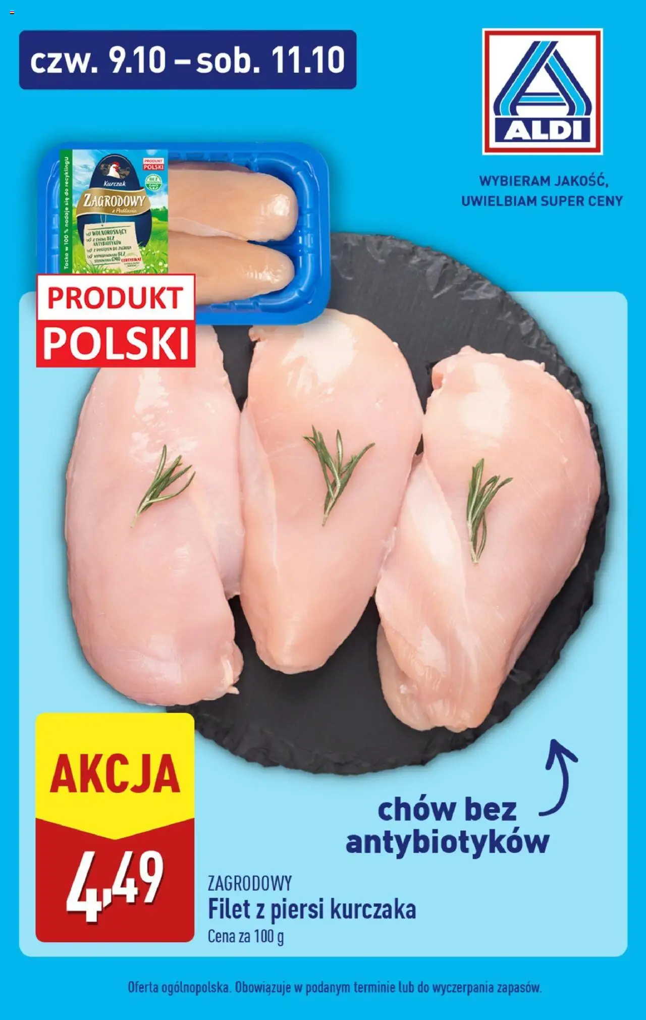 Aldi Gazetka - Promocje weekend od 09.10.2025 | Strona: 5 | Produkty: Kurczak, Piersi, Kurczak zagrodowy, Filet z piersi kurczaka