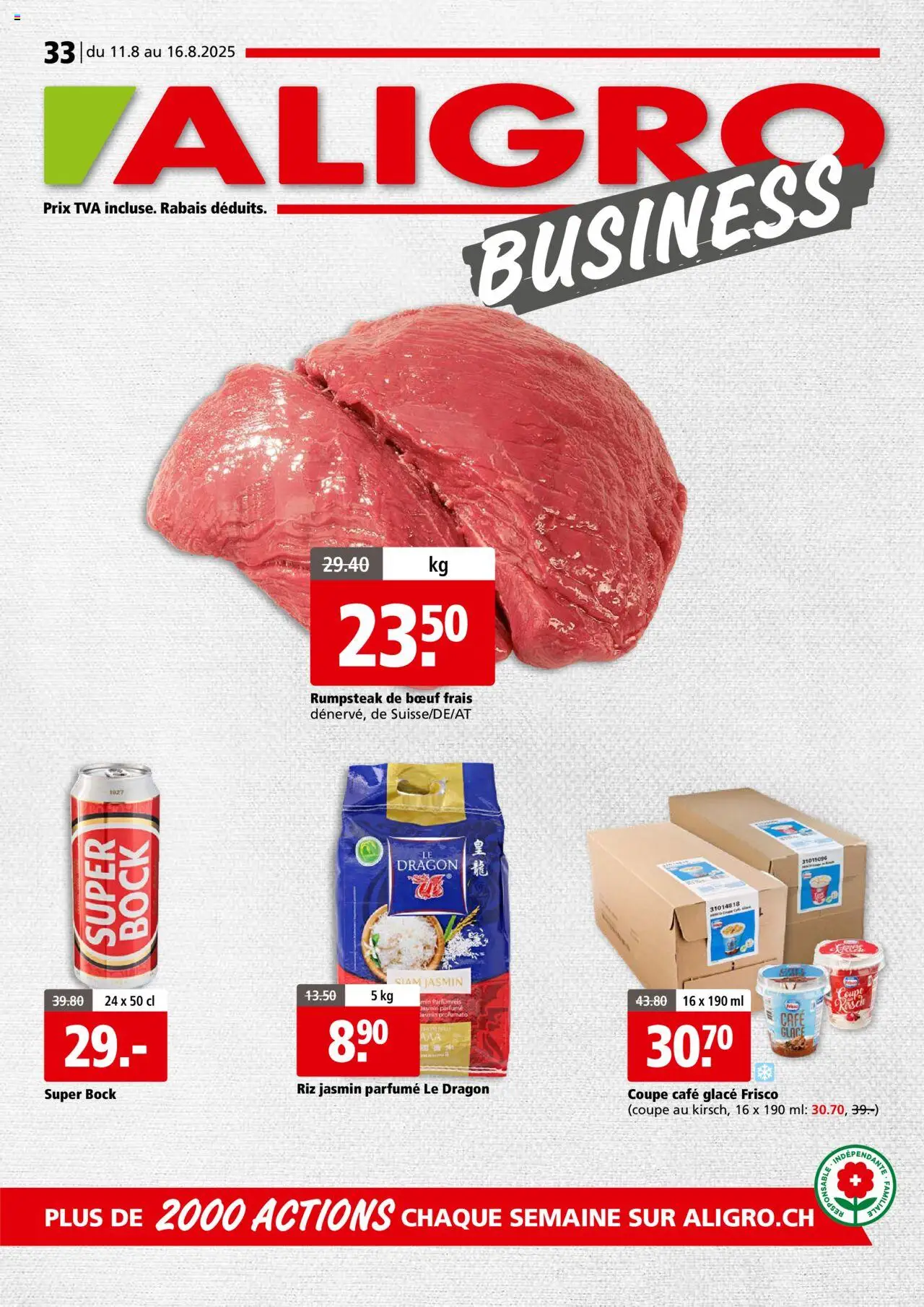 Aligro Aktionen FR Chavannes, Matran, Genève, Sion ab 11.08.2025 | Seite: 1 | Produkte: Glace