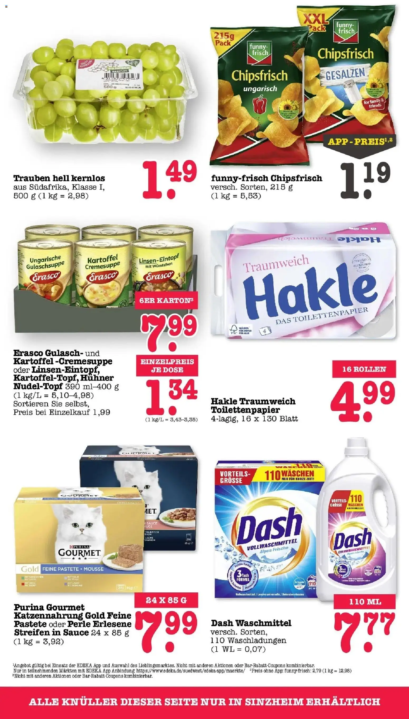 Edeka prospekt Bühlertal	 – gültig ab 09.03.2026 | Seite: 63 | Produkte: Trauben, Funny frisch, Waschmittel, Chips