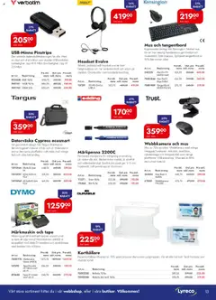 Lyreco reklamblad aktuell från 01.09.2025 | Sida: 13 | Produkter: Mus, Tangentbord, Kabel, Väska