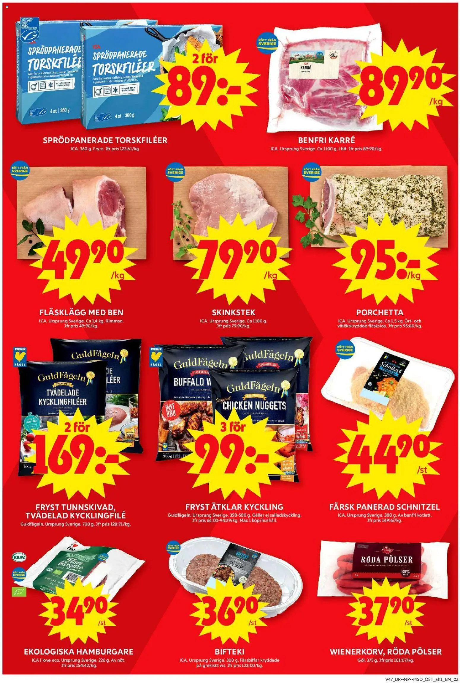 ICA Maxi reklamblad aktuell från 17.11.2025 | Sida: 2 | Produkter: Hamburgare, Kycklingfile, Galler, Ost