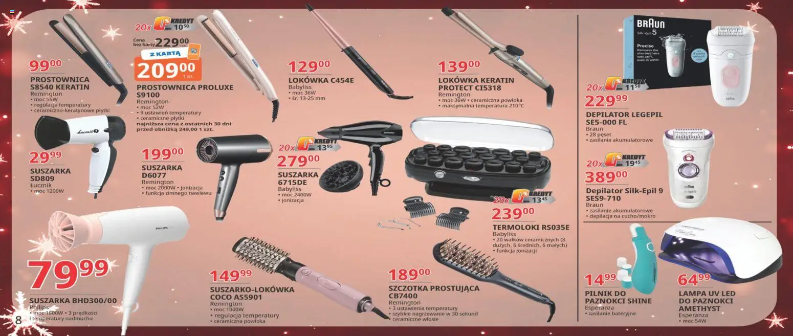 E.Leclerc Gazetka - Warszawa Bielany od 18.11.2025 | Strona: 8 | Produkty: Karta, Depilator, Lampa, Szczotka