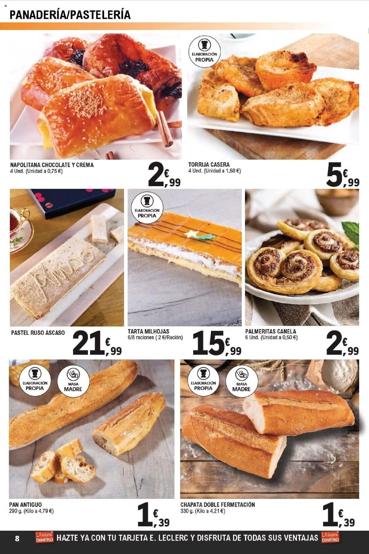 E.Leclerc folleto Super ofertas │ válido desde el 01.04.2026 | Página: 8 | Productos: Pan, Chocolate, Crema