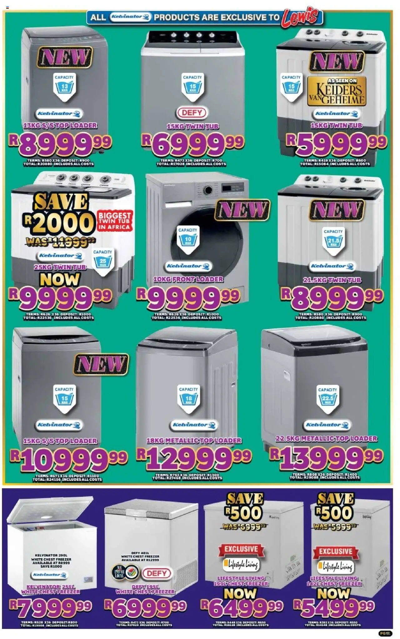 New Lewis Stores catalogue – valid from 01.10.2025 | Page: 17 | Products: Freezer, Chest freezer