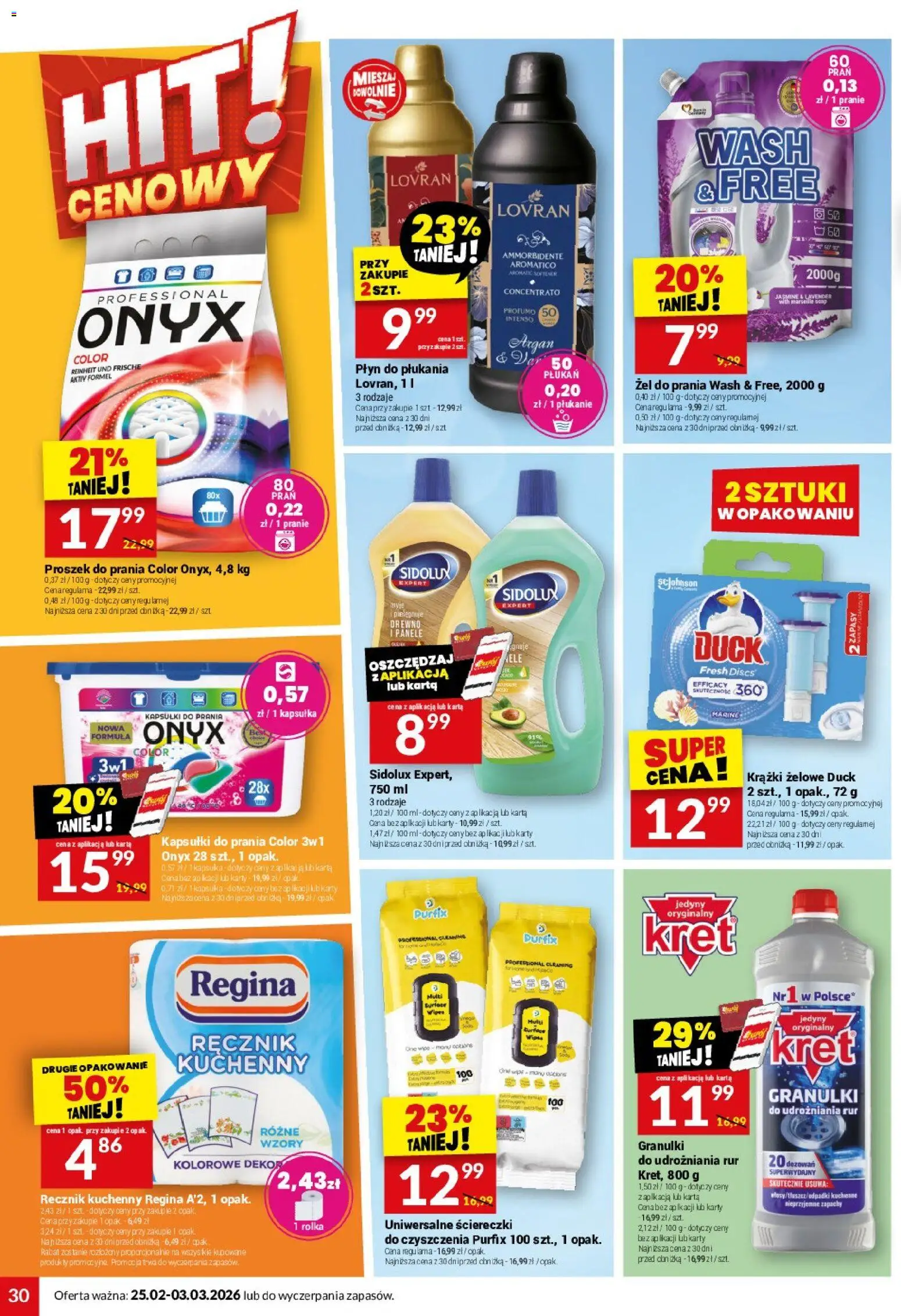 Twój Market Gazetka od 25.02.2026 | Strona: 30 | Produkty: Karta, Kapsułki do prania, Proszek do prania