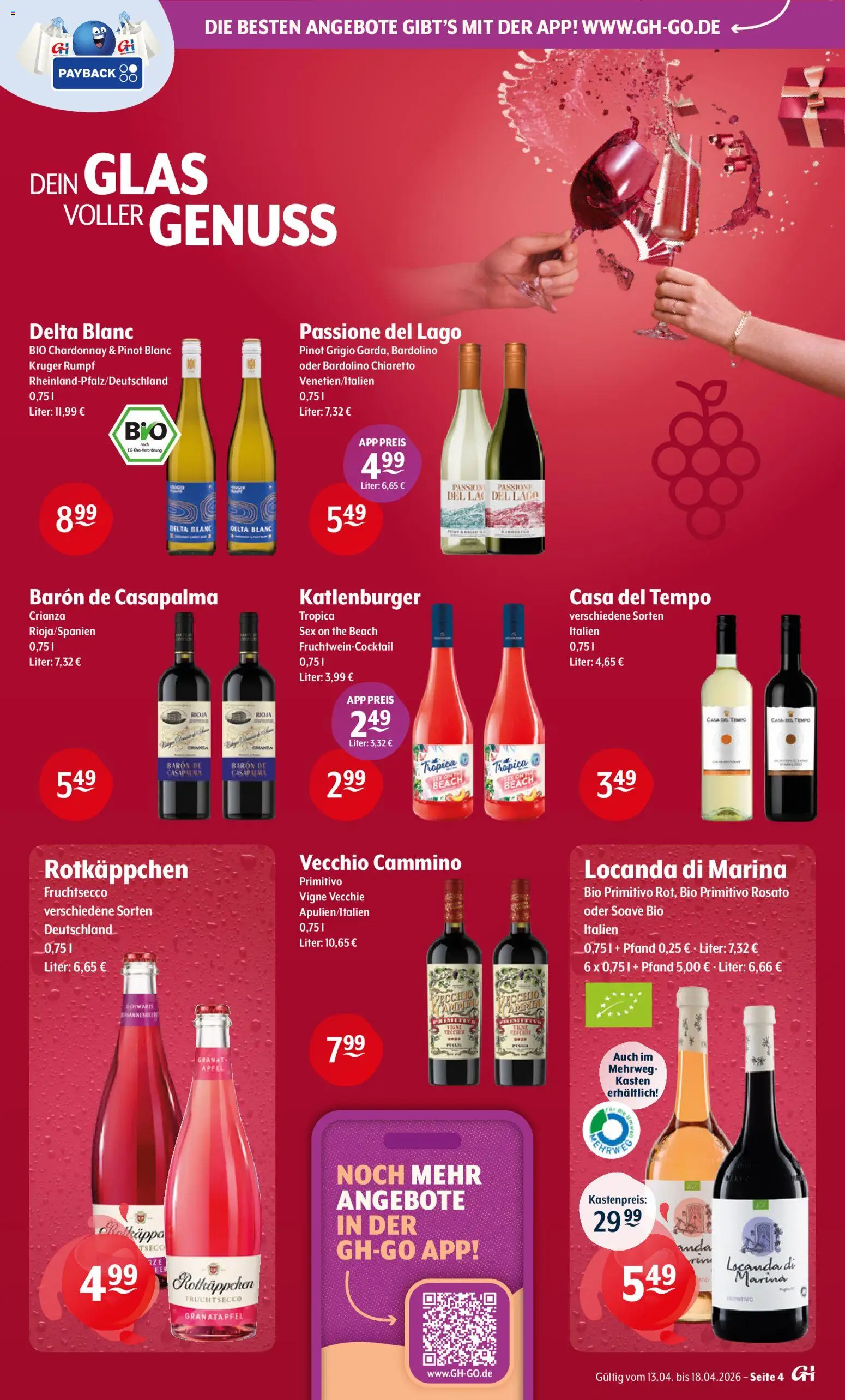 Getränke Hoffmann - Nordrhein - Westfalen – gültig ab 13.04.2026 | Seite: 4 | Produkte: Granatapfel, Äpfel, Tempo, Rotkäppchen