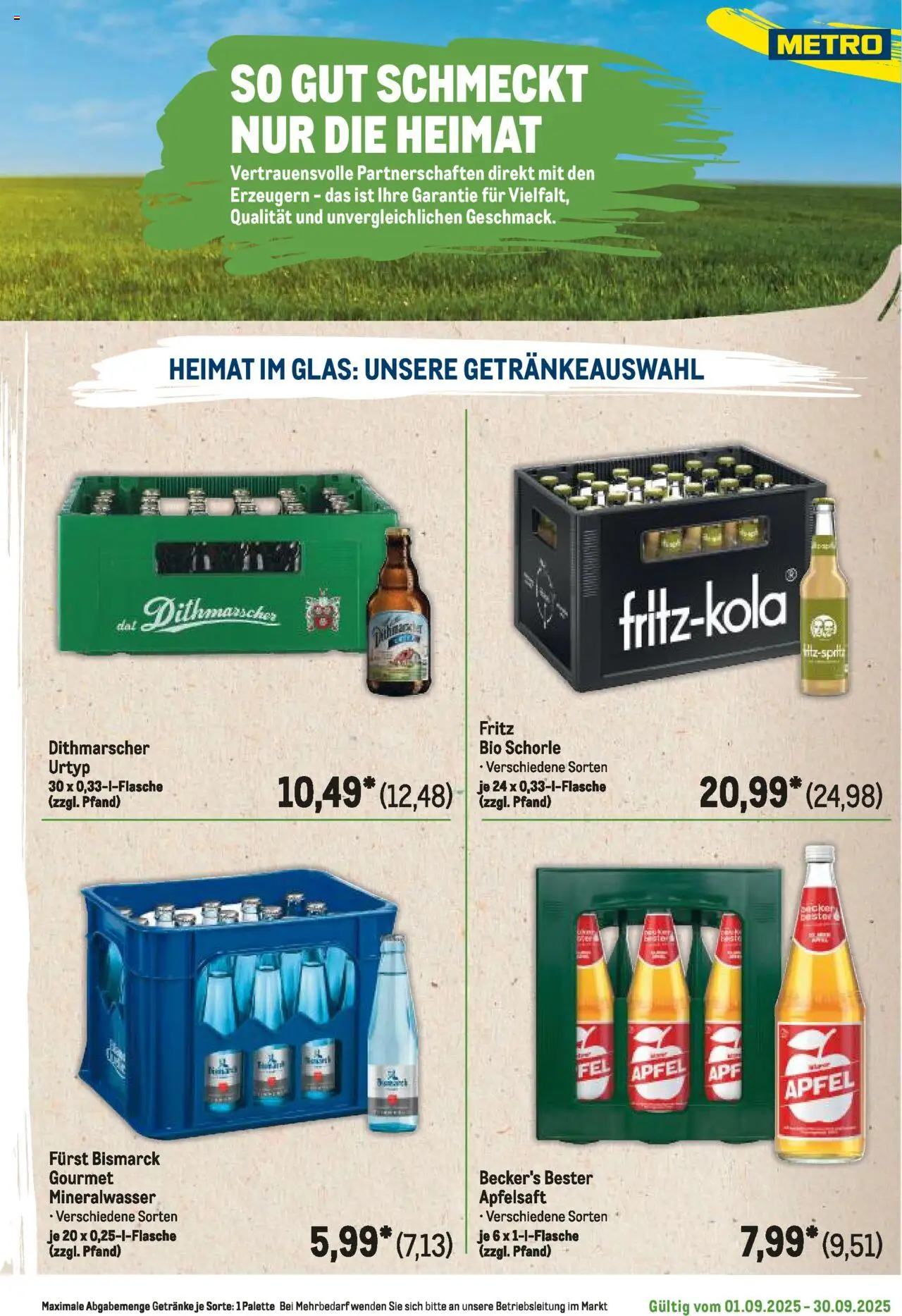Metro Regionaler Flyer - gültig ab dem 01.09.2025 | Seite: 31 | Produkte: Äpfel, Apfelsaft, Mineralwasser