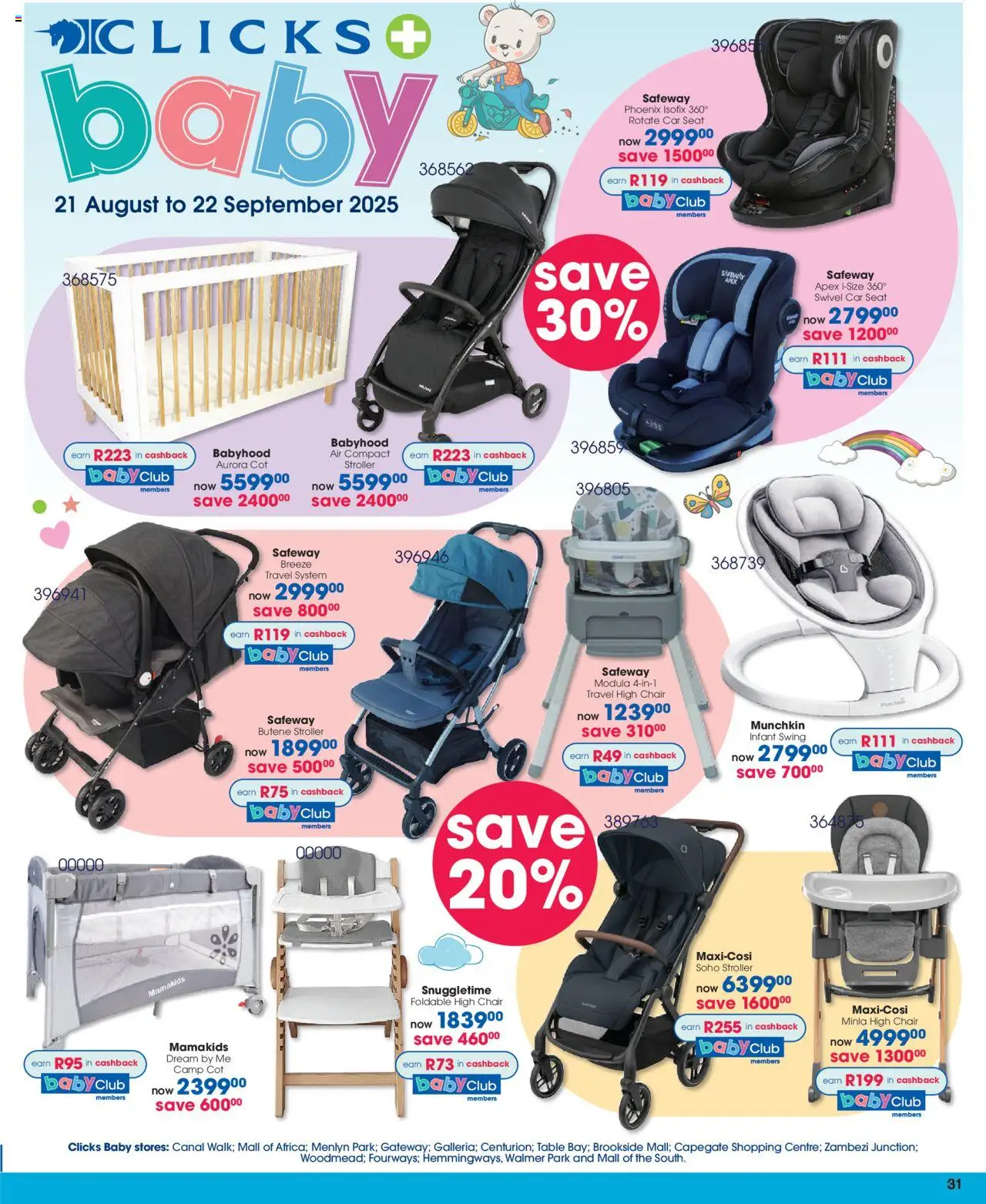 New Clicks catalogue – valid from 09.09.2025 | Page: 31 | Products: Table, Chair