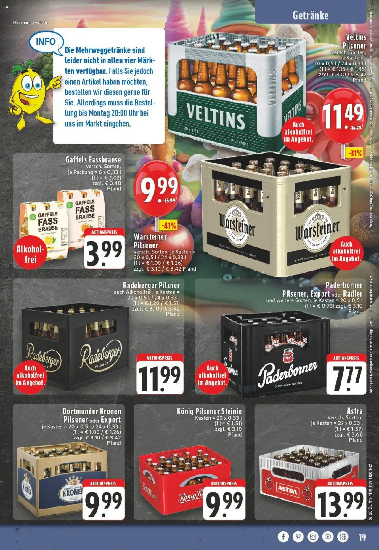 Edeka prospekt Bönen	 – gültig ab 21.09.2025 | Seite: 19 | Produkte: Konig pilsener, Astra, Fassbrause, Uhr