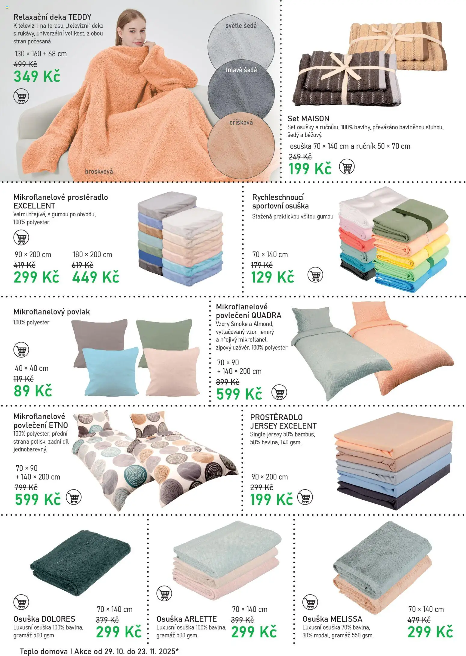 Vesna leták od 29.10.2025 | Strana: 2 | Produkty: Ručník, Povlečení, Deka, Prostěradlo