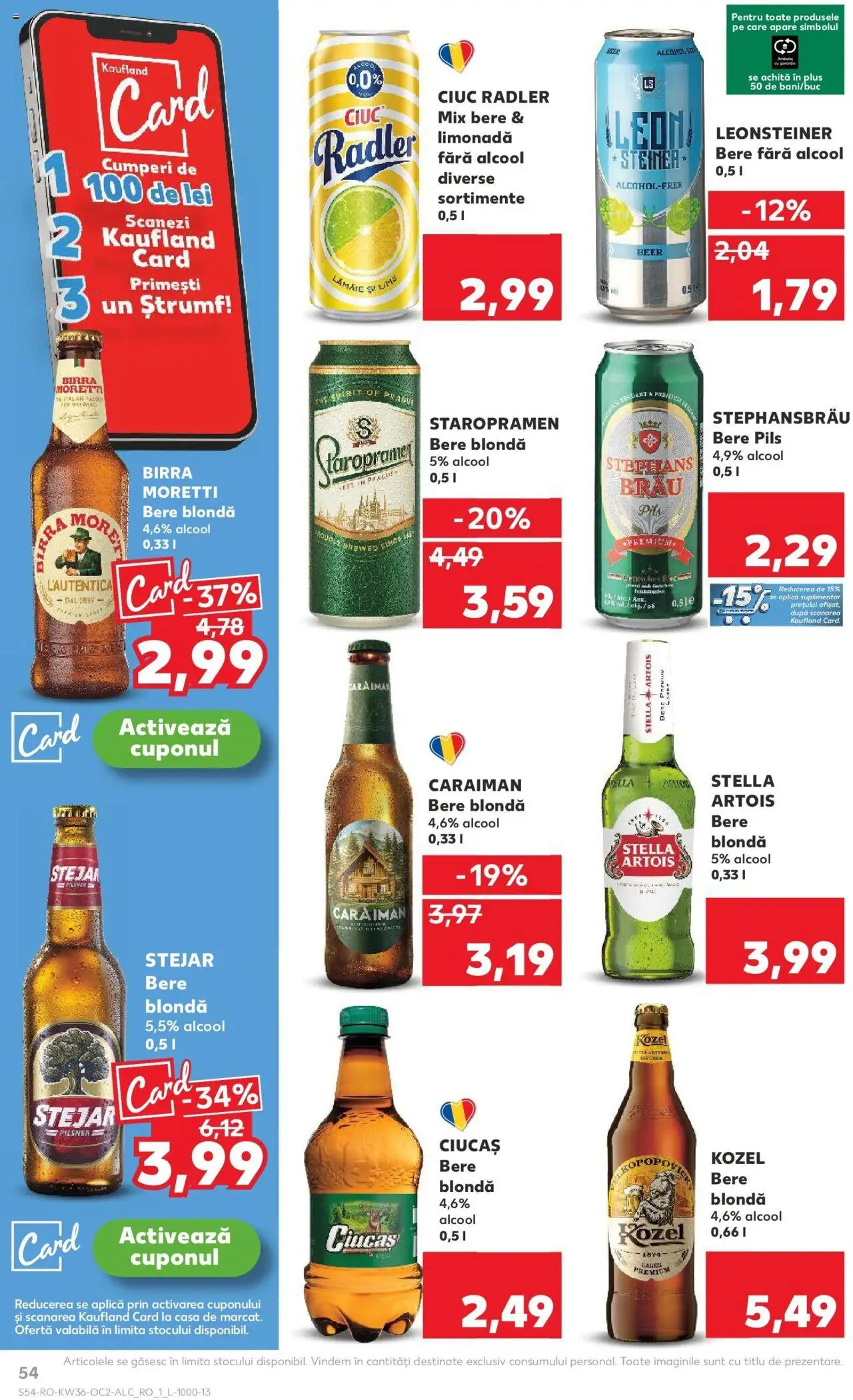 Noul catalog Kaufland – valabil de la 03.09.2025 | Pagină: 54 | Produse: Lime, Sıcak su torbası, Bere