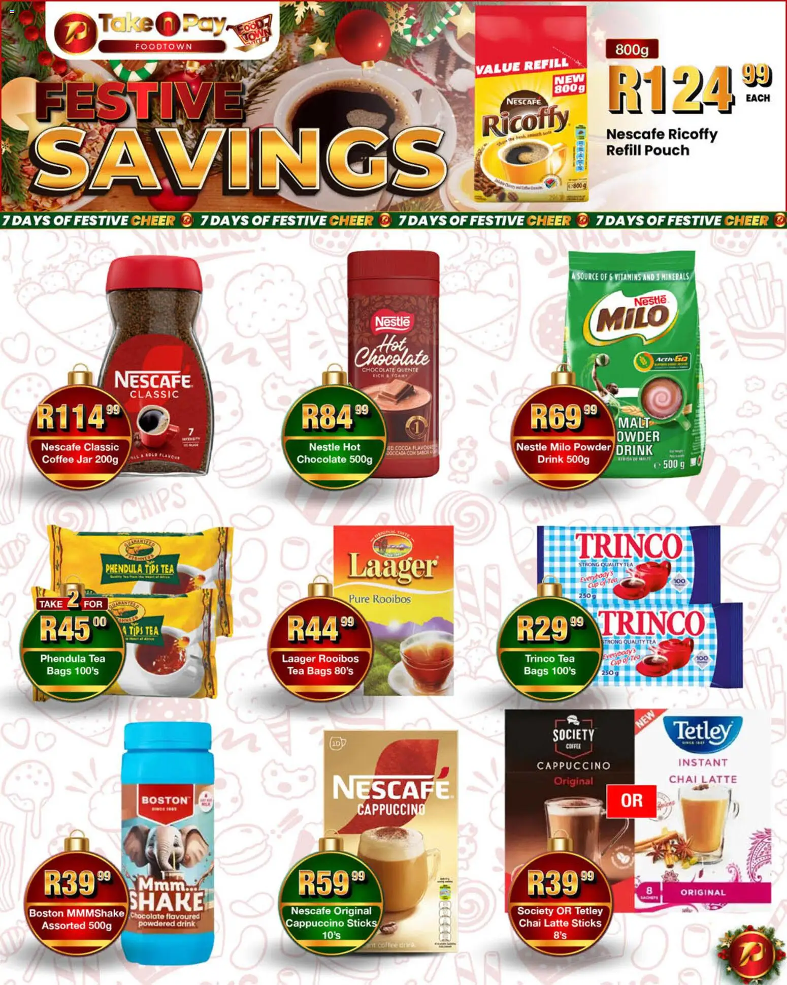 New Take n Pay catalogue – valid from 18.12.2025 | Page: 8 | Products: Coffee, Chocolate, Tea, Chips