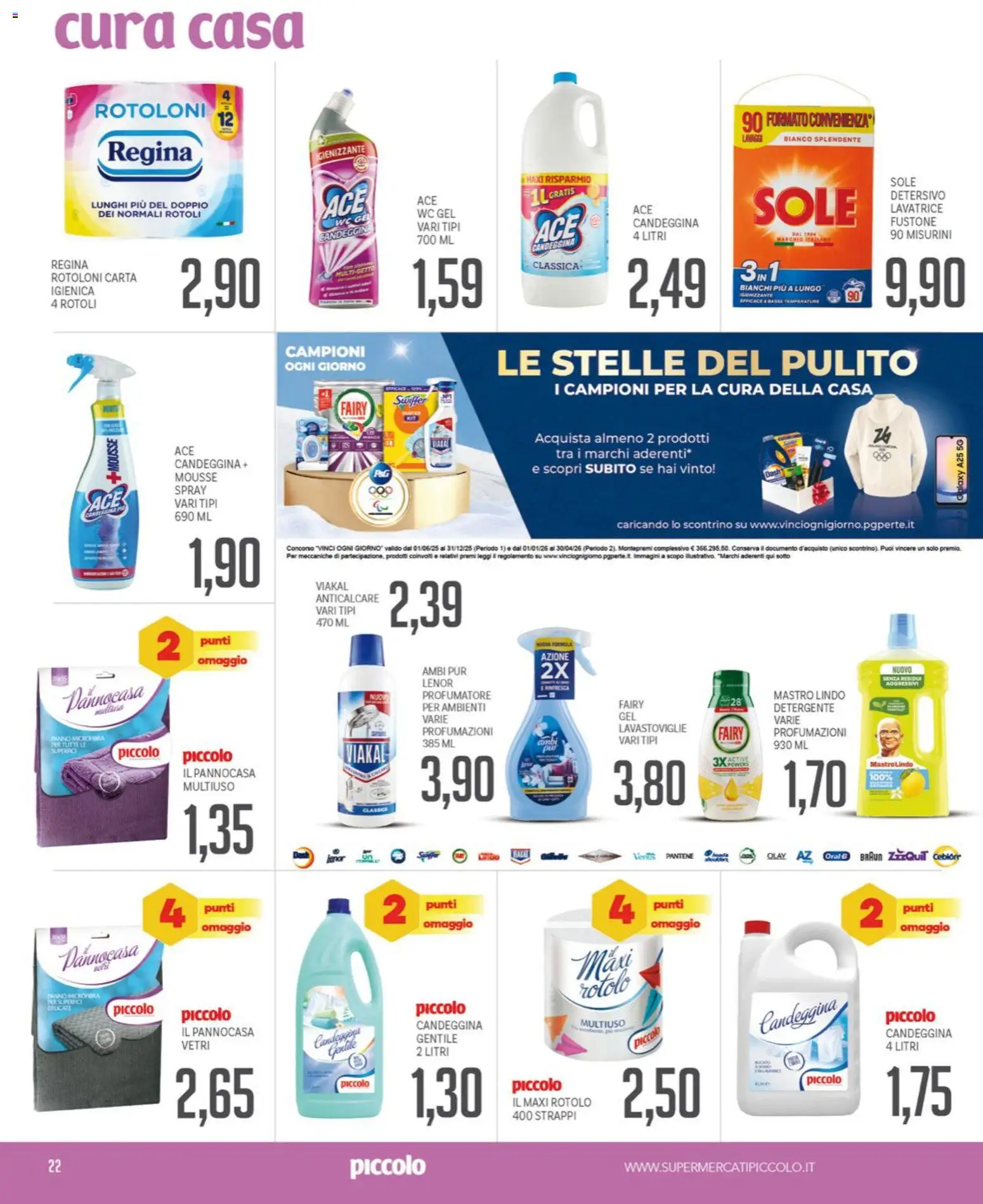 Volantino Piccolo del 09.01.2026 | Pagina: 22 | Prodotti: Detergente, Candeggina, Anticalcare, Lavastoviglie