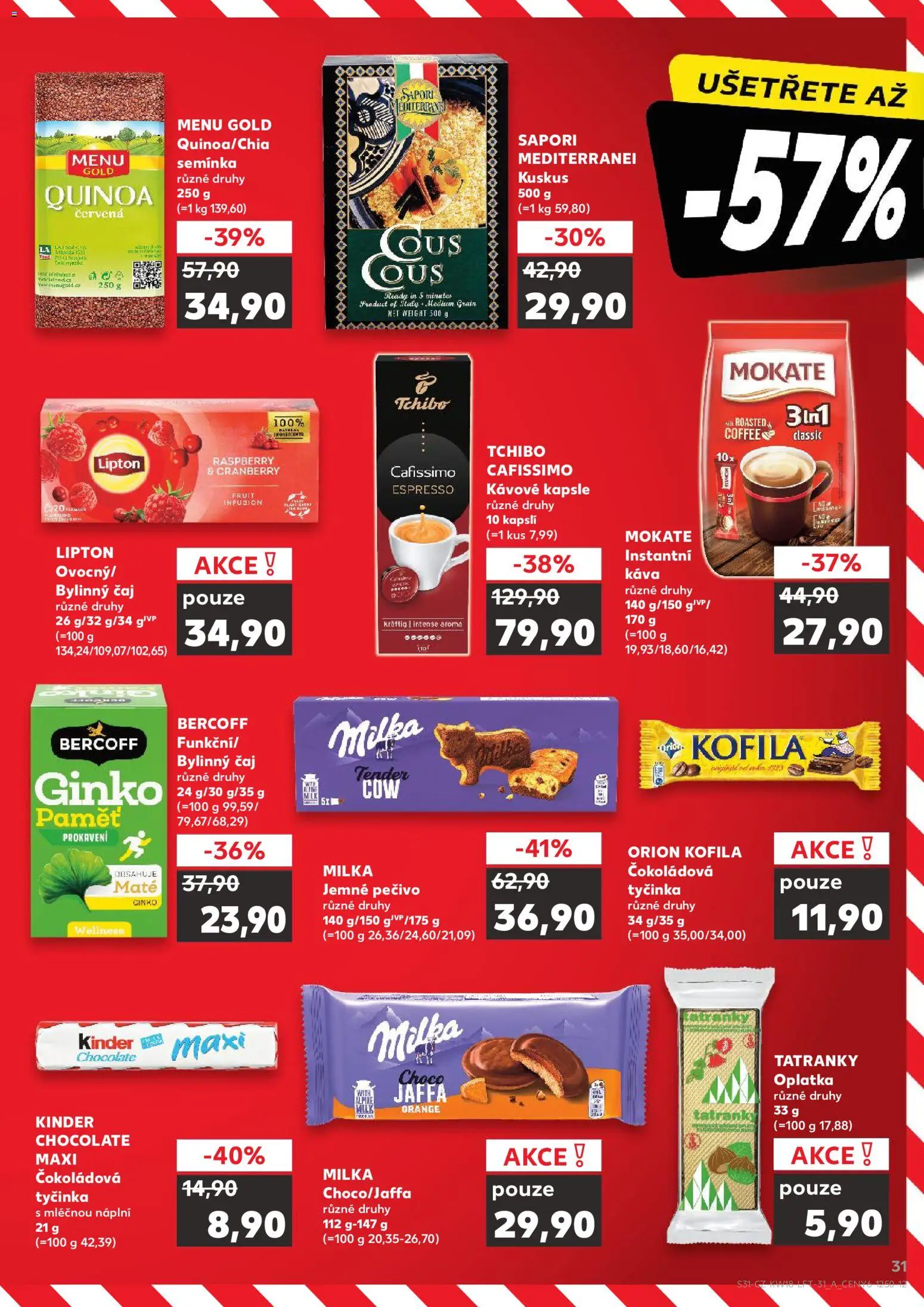Kaufland leták - Plzeň Bory od 29.04.2026 | Strana: 31 | Produkty: Mokate, Milka, Kávové kapsle, Kuskus